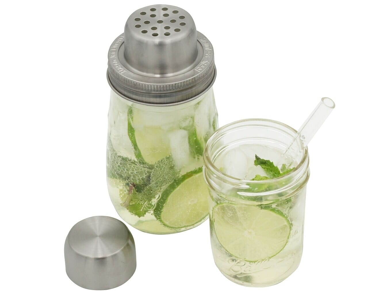 Mason Shaker Cocktail Shaker Lid with Stainless Steel Band - Blessings Grow Meadows