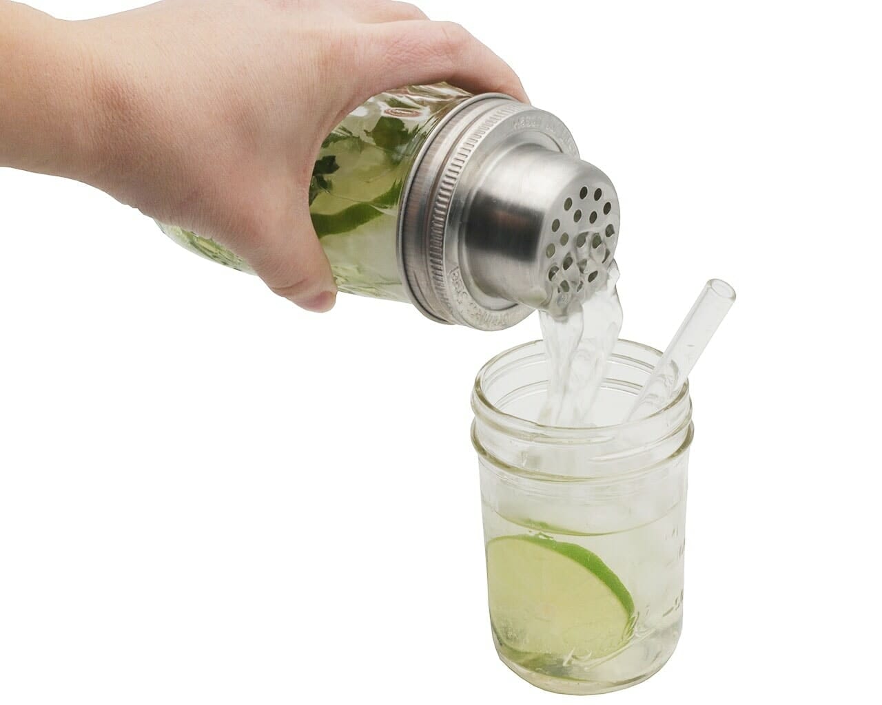 Mason Shaker Cocktail Shaker Lid with Stainless Steel Band - Blessings Grow Meadows