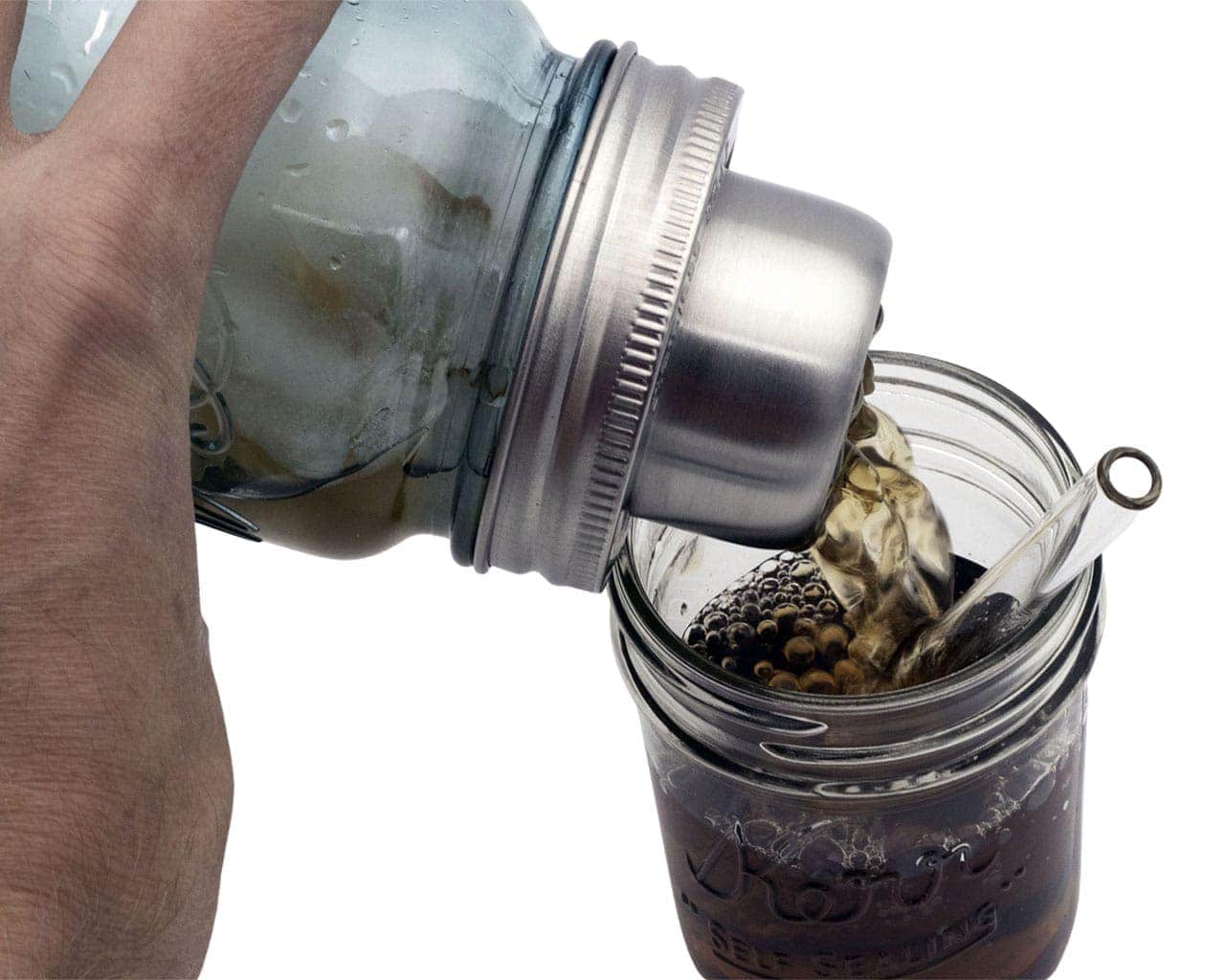 Mason Shaker Cocktail Shaker Lid with Stainless Steel Band - Blessings Grow Meadows