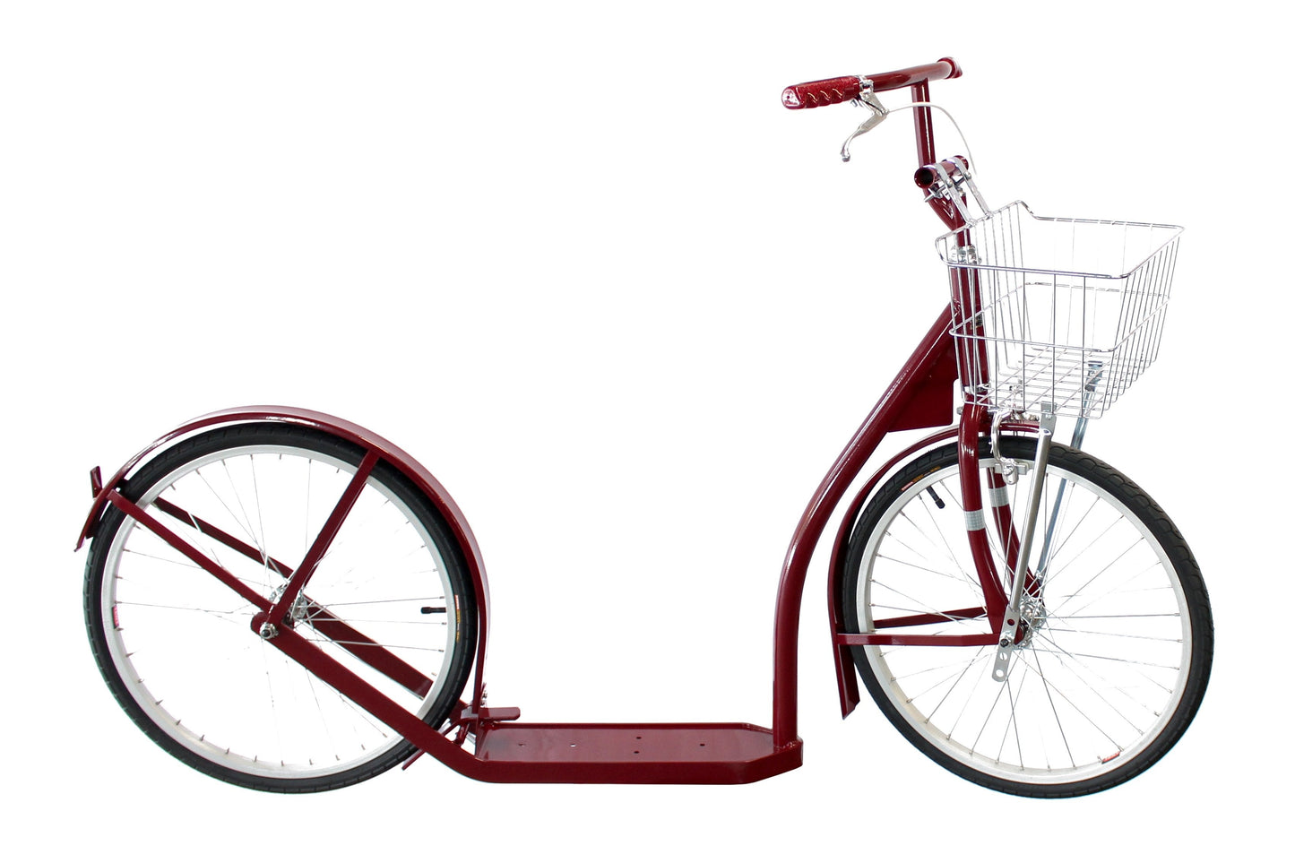 Amish-Made Deluxe Kick Scooter Bike Model 2060, youth and adult size, featuring a sturdy frame and handlebars for outdoor fun and transportation.
