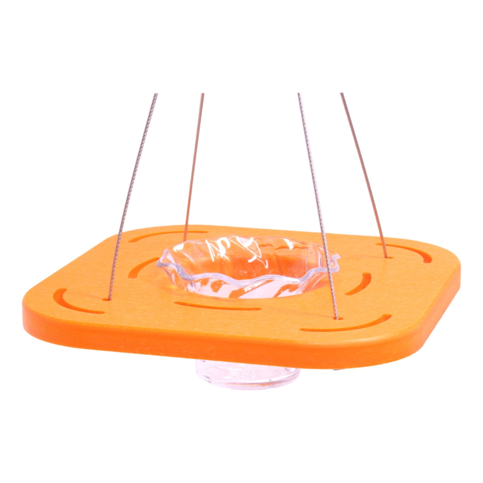 Medium AmishToyBox.com Oriole bird feeder with porch jelly-cup design, featuring bright colors and a sturdy hanging hook