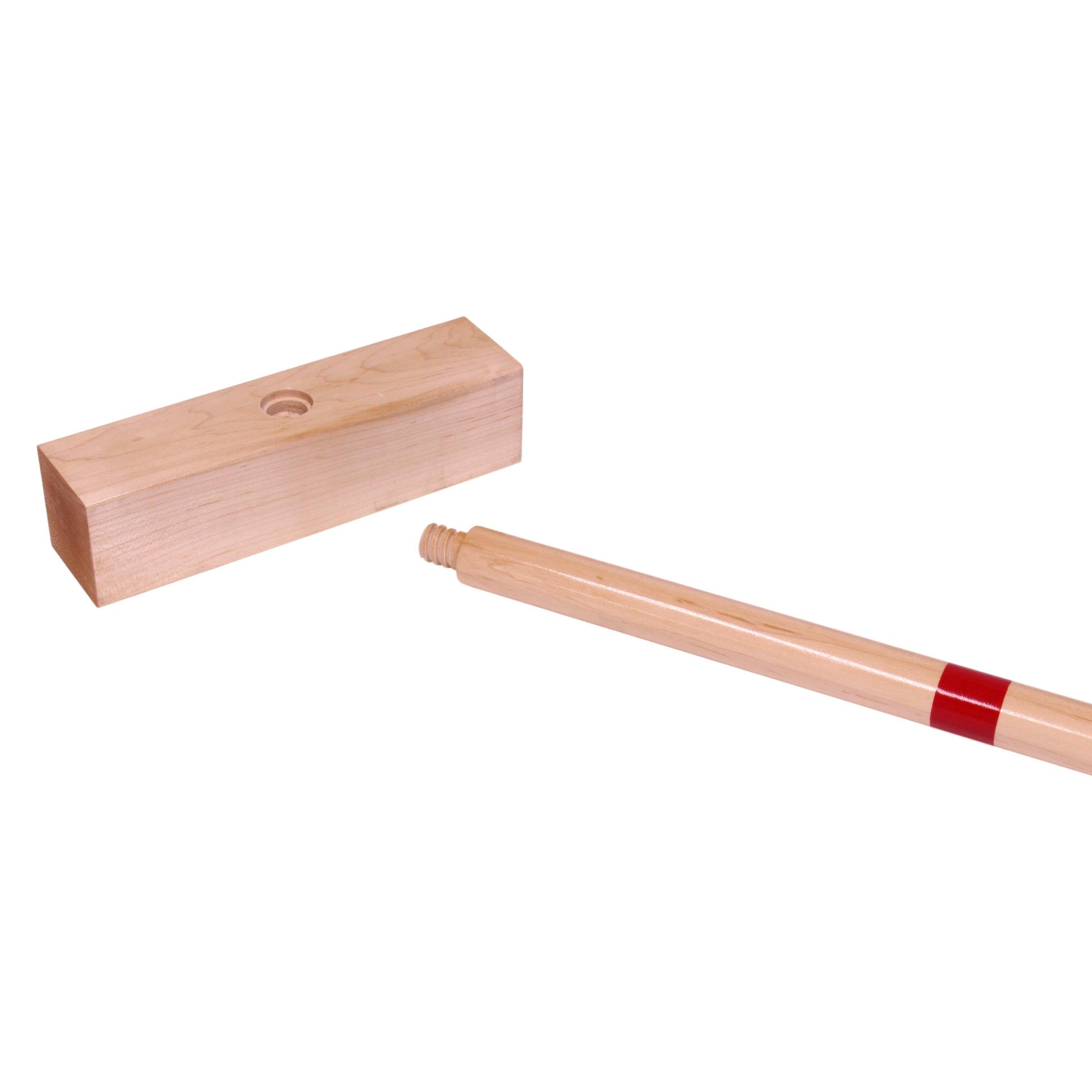 Amish-made family tradition wooden croquet set with 8-player game, includes colorful balls, wickets, and mallets for outdoor fun.