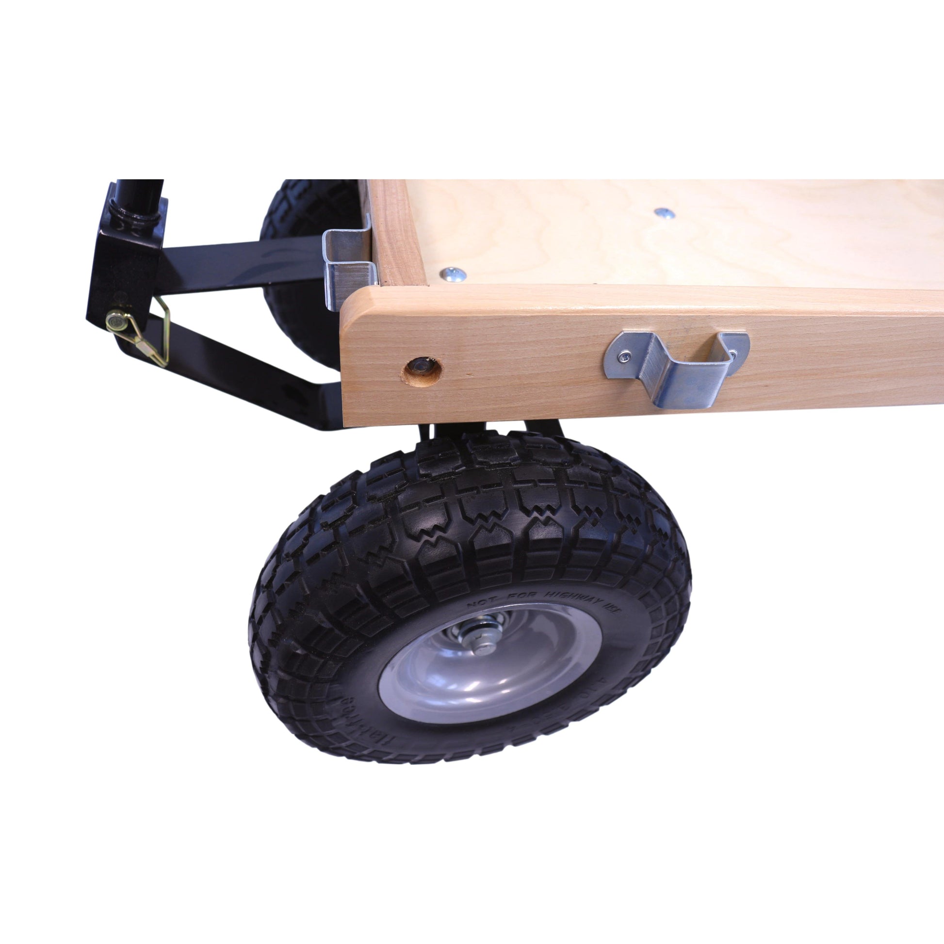 Amish-made Berlin Big-Foot Kid's Wagon Model F300 pull-behind wagon with wooden construction and sturdy wheels, designed for children.