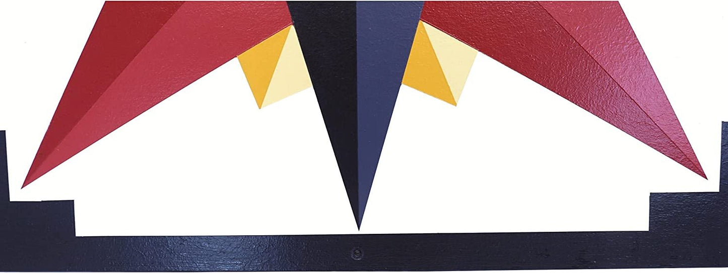 Hand-painted barn quilt featuring a Mariner's Compass design in golden abyss colors, suitable for lawn and patio decor.