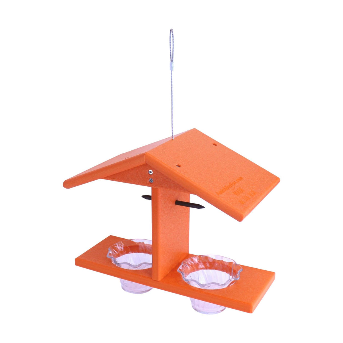 AmishToyBox.com Oriole Bird Feeder with double cups, pegs for orange halves, designed for attracting orioles to your garden.