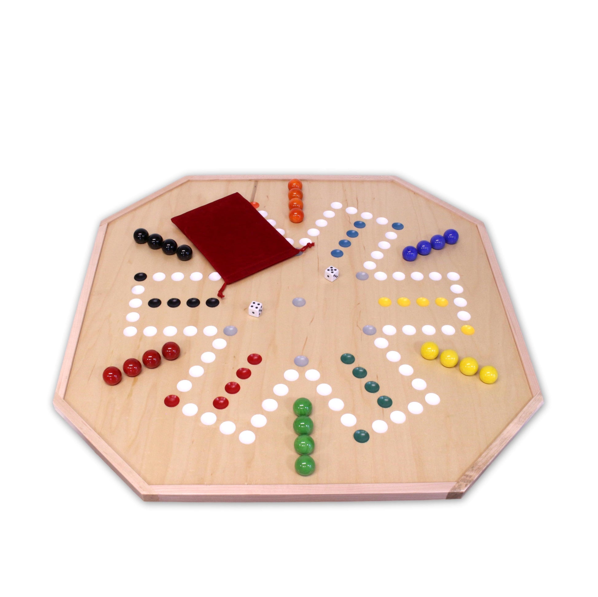 Large 25-inch deluxe wooden aggravation marble game board, double-sided for family fun, from AmishToyBox.com.