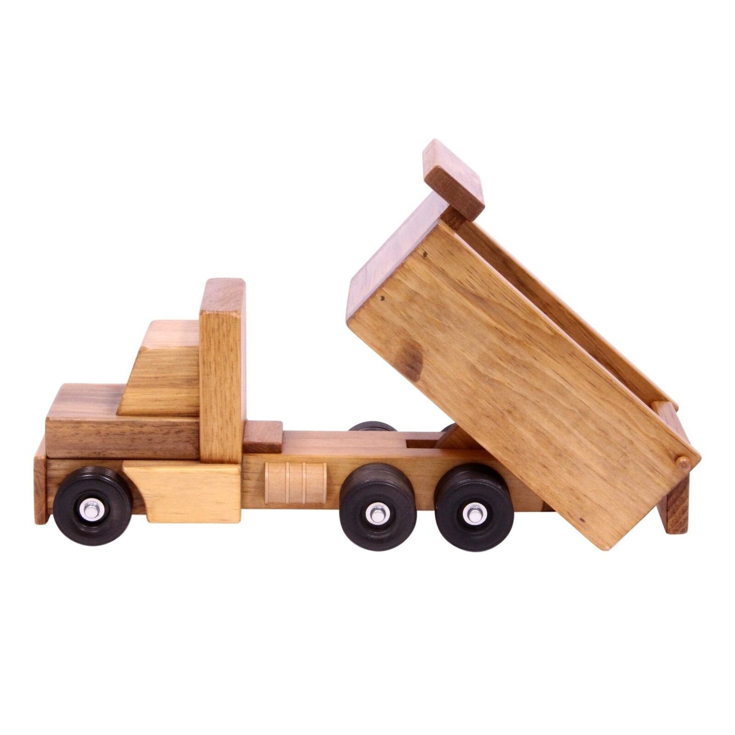 阿米什手工木製玩具翻斗車，兒童安全漆面
