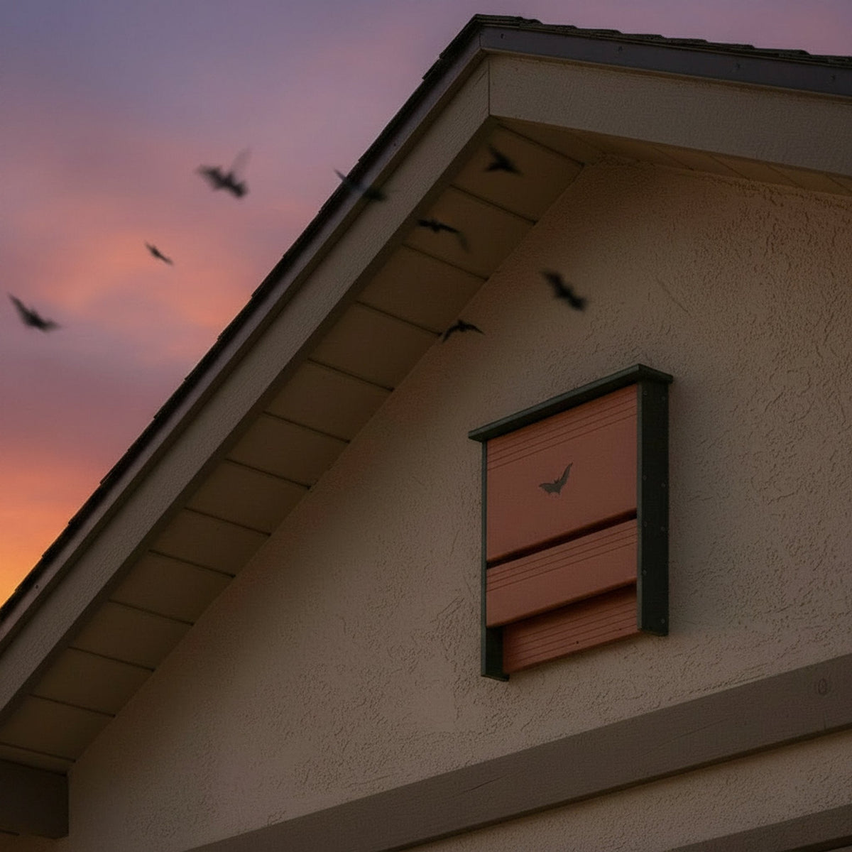 Amish-made 20 colony bat house crafted from eco-friendly poly lumber, designed for bat roosting and conservation.