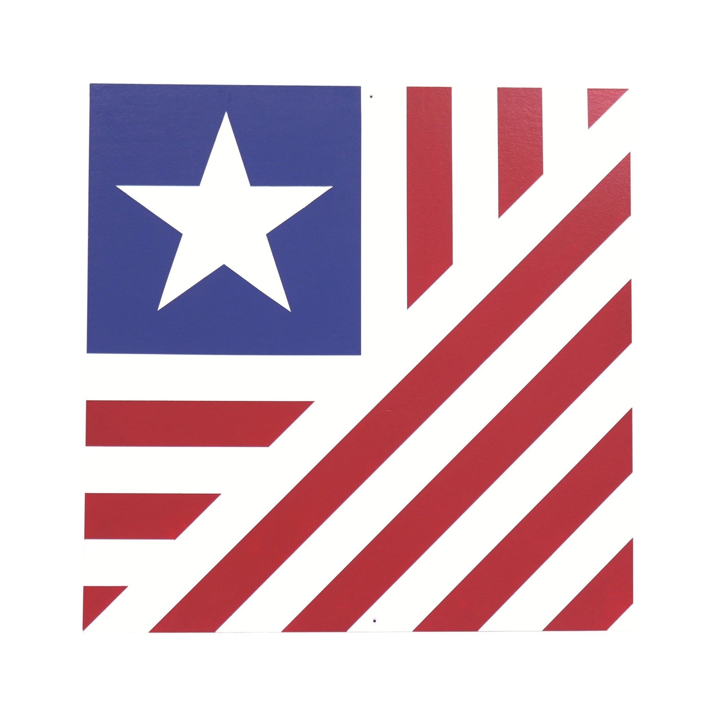 Hand-painted barn quilt sign featuring the United States flag "Old Glory" design, perfect for lawn and patio decor.