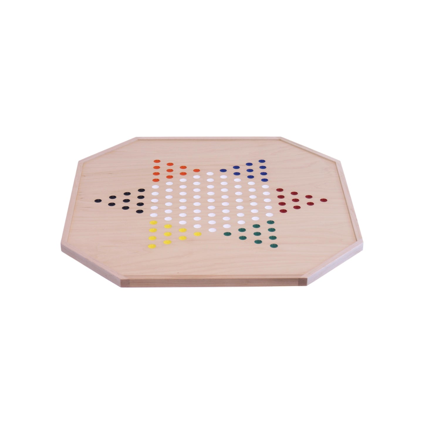 Aggravation and Chinese Checkers Combo Game Board Set - 25" Wide - Maple Wood - with Large 1" Marbles and Dice