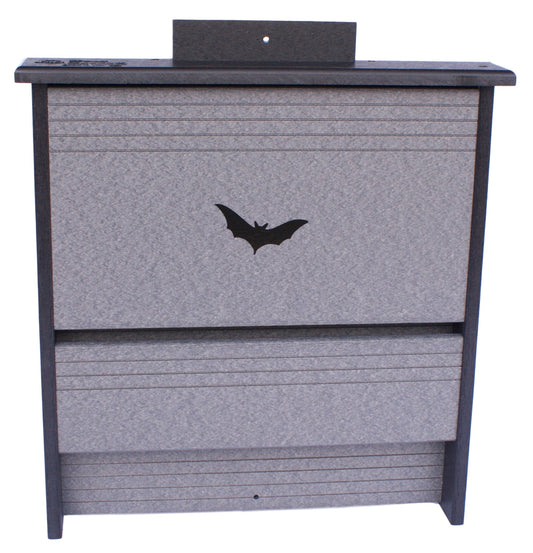 Amish-made 20 colony bat house crafted from eco-friendly poly lumber, designed for natural bat roosting and conservation.