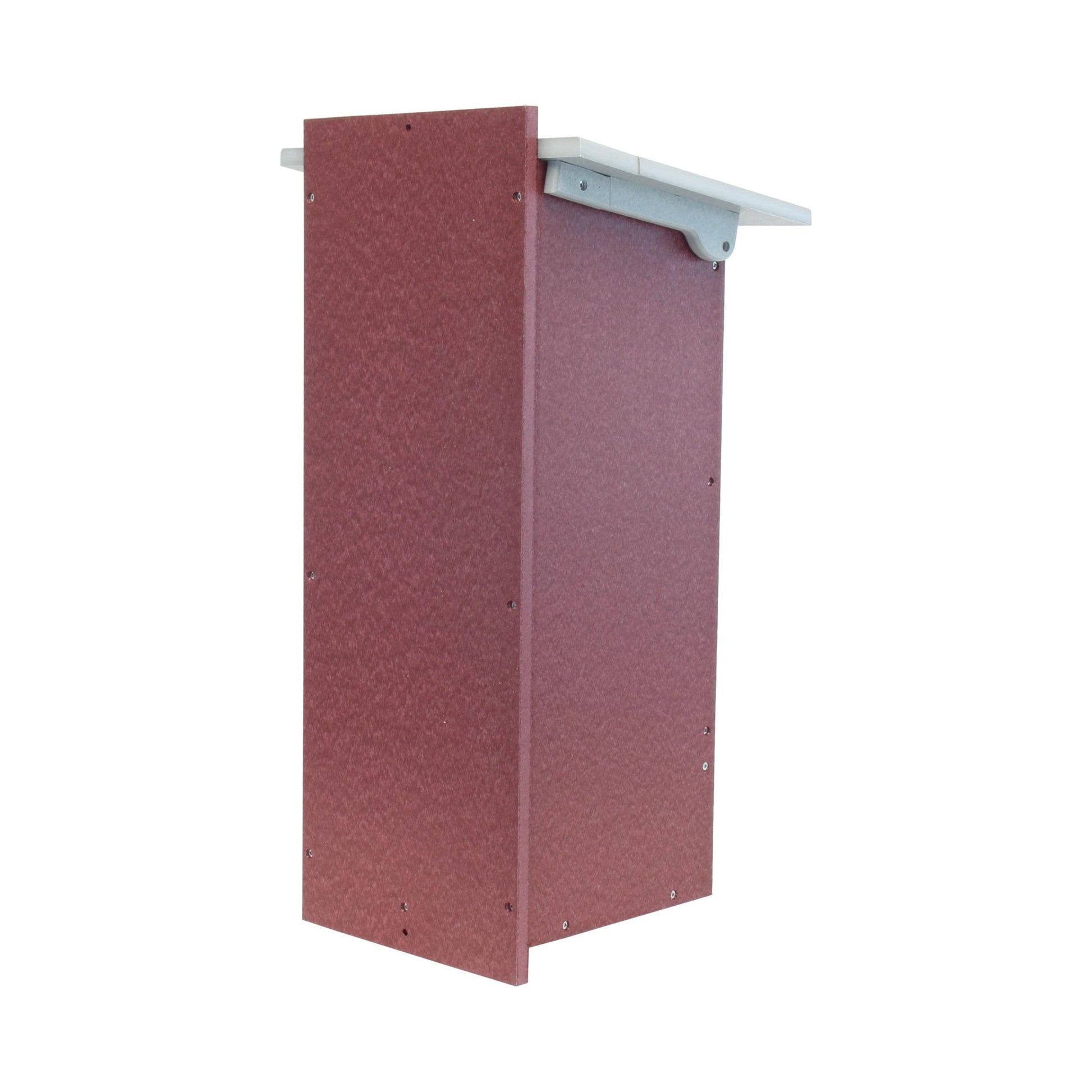Wood Duck Bird House made with durable poly lumber, post-mount design ideal for attracting wood ducks to your garden or backyard.