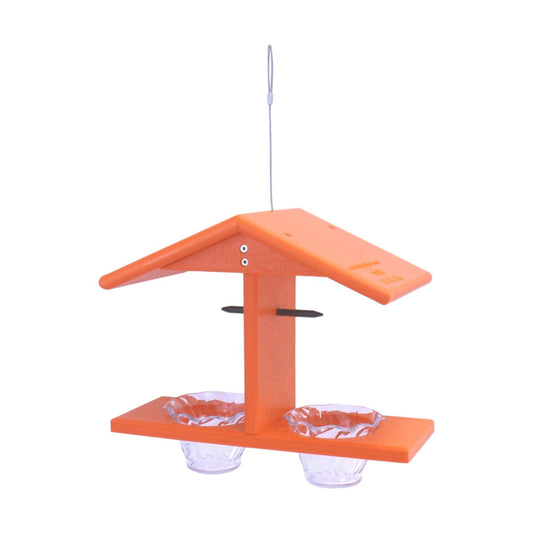 AmishToyBox.com Oriole Bird Feeder, Double-Cup Jelly Oriole Feeder with Pegs for Orange Halves