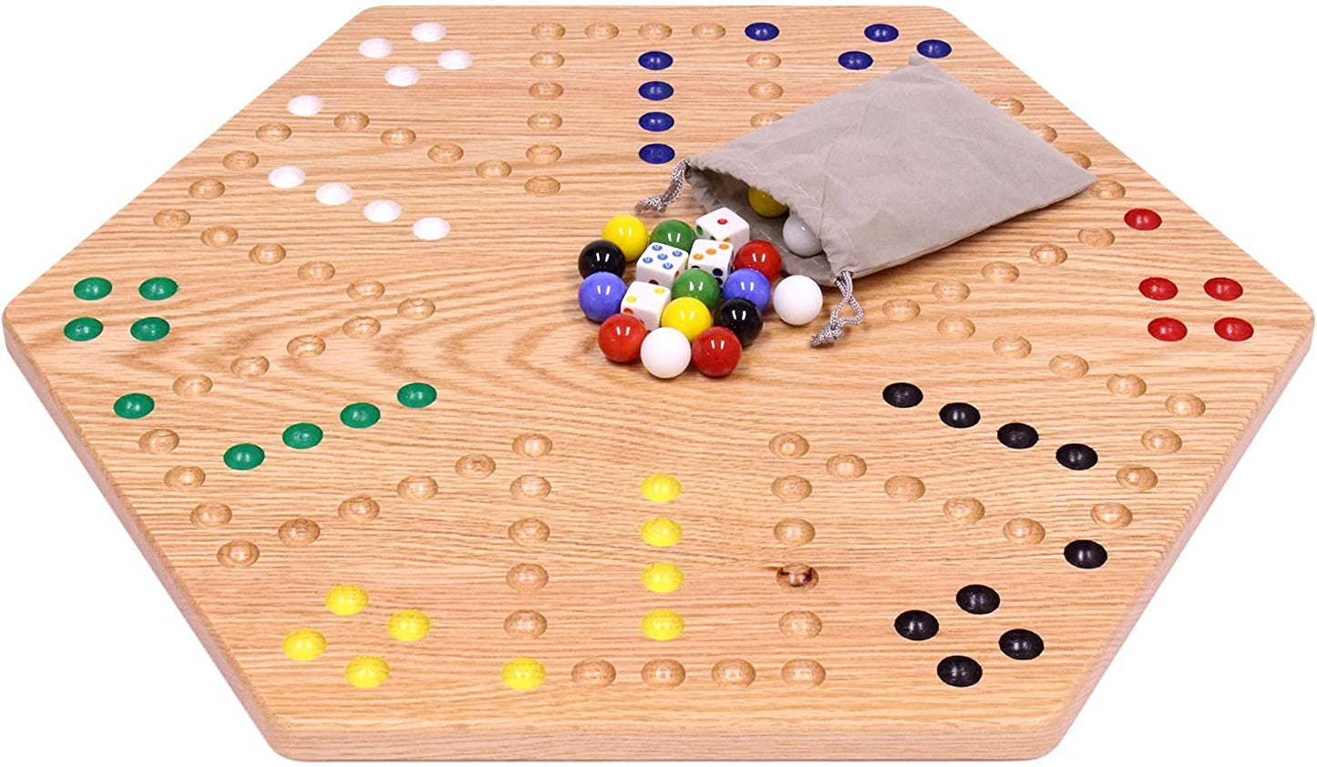 Aggravation Wahoo Marble Board Game, Double-Sided, Hand Painted - AmishToyBox.com ~ Blessings Grow Meadows