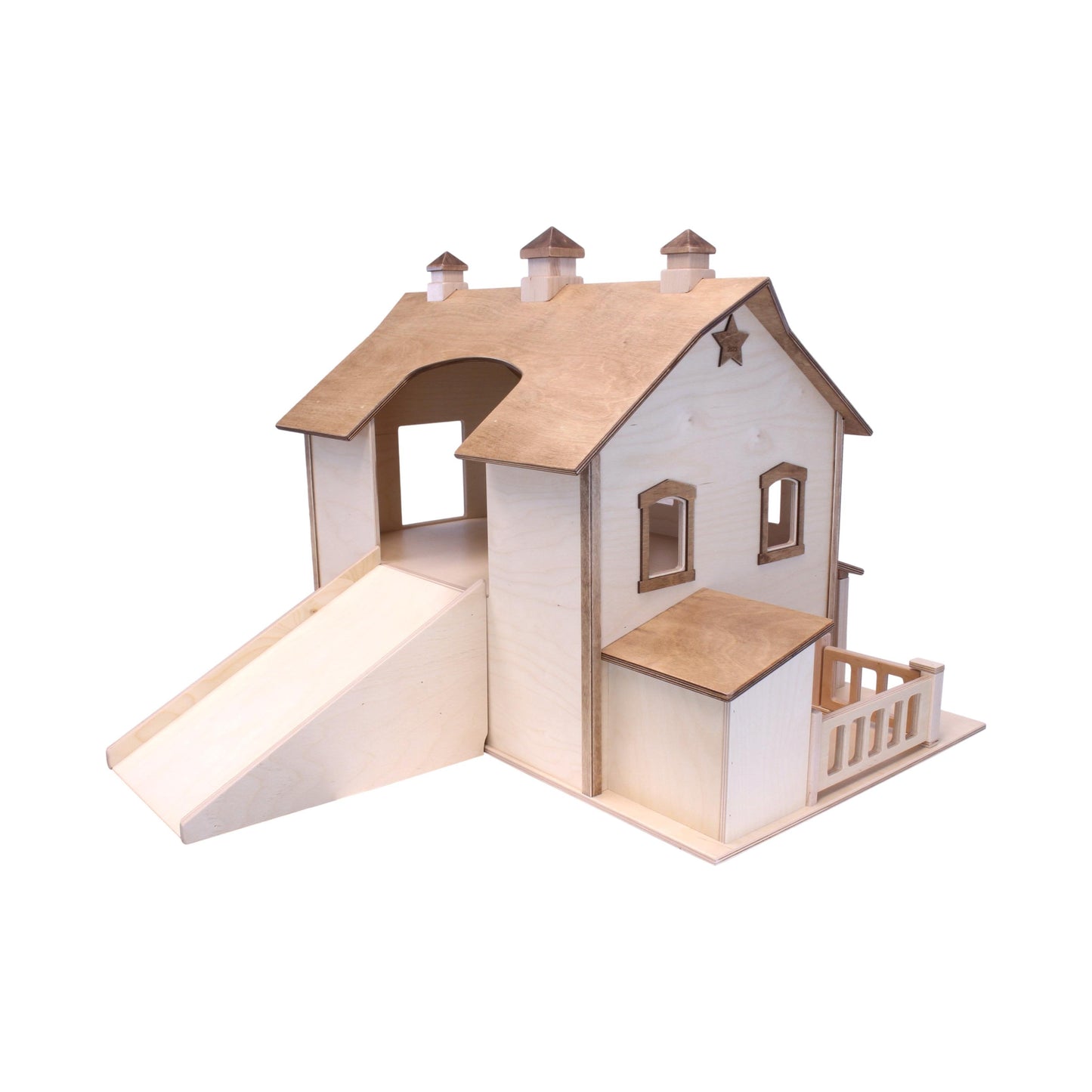 Hand-crafted Pennsylvania Bank Barn toy by AmishToyBox.com, featuring detailed wooden construction and rustic barn design.