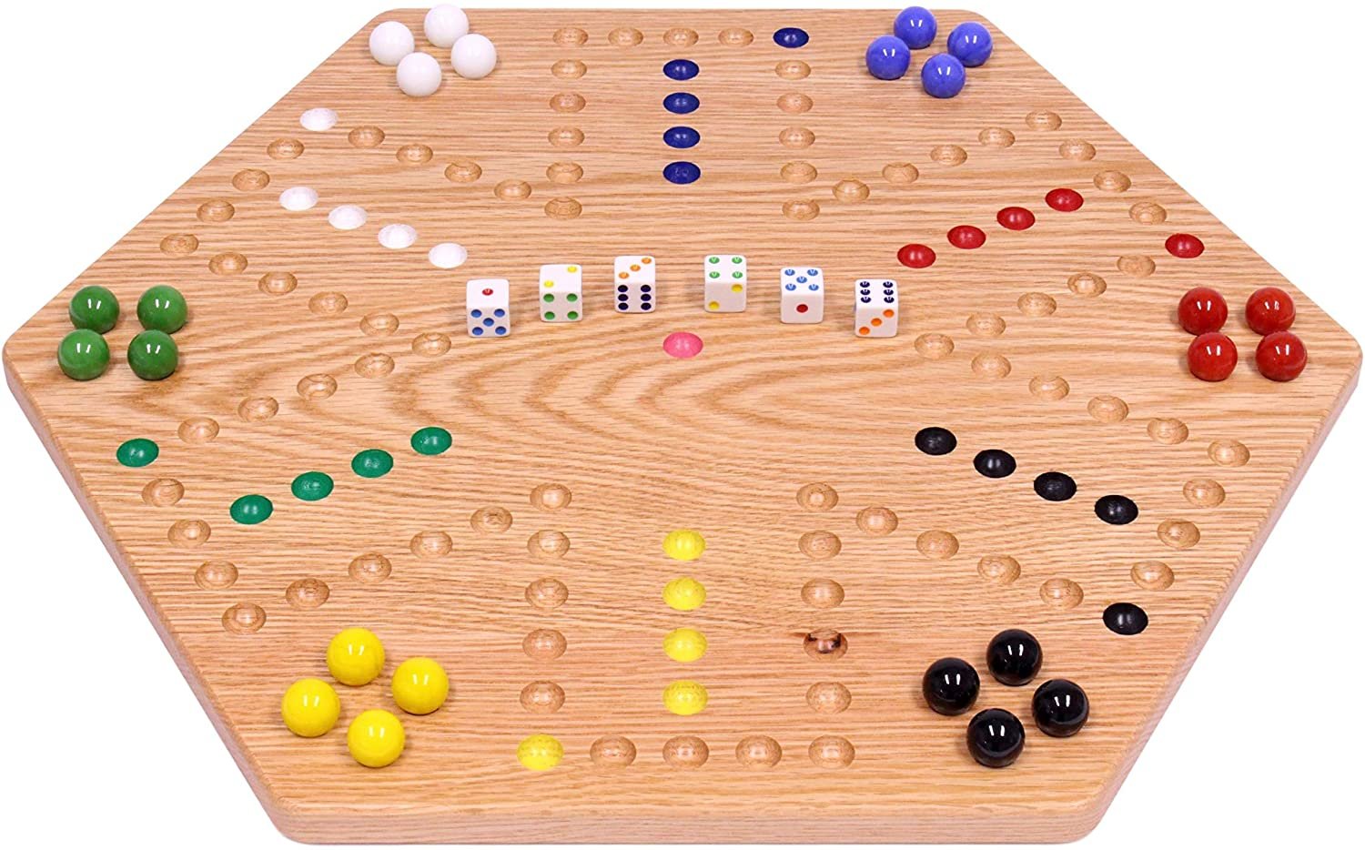 Aggravation Wahoo Marble Board Game, Double-Sided, Hand Painted - AmishToyBox.com ~ Blessings Grow Meadows