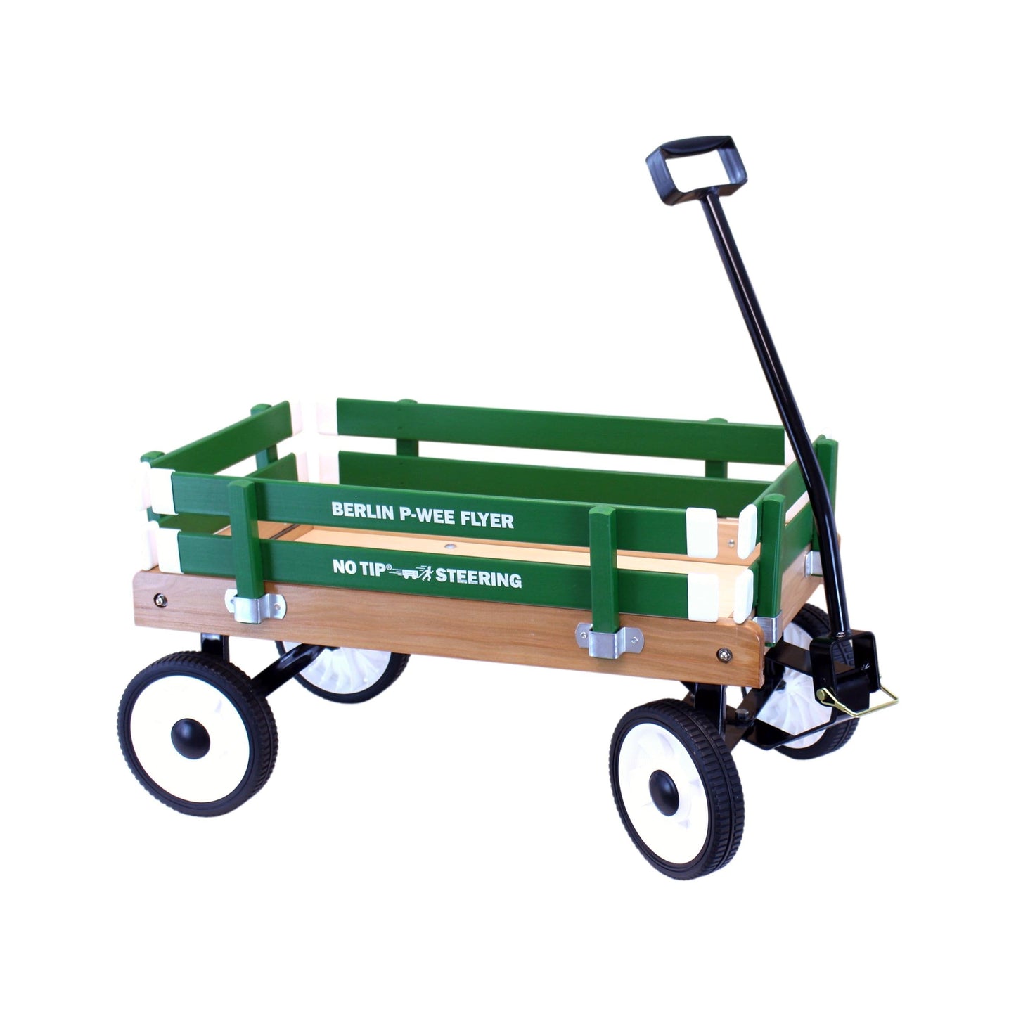 Amish-made Berlin P-Wee Wagon Model F257 by AmishToyBox.com, sturdy wooden wagon designed for children, in a natural wood finish.