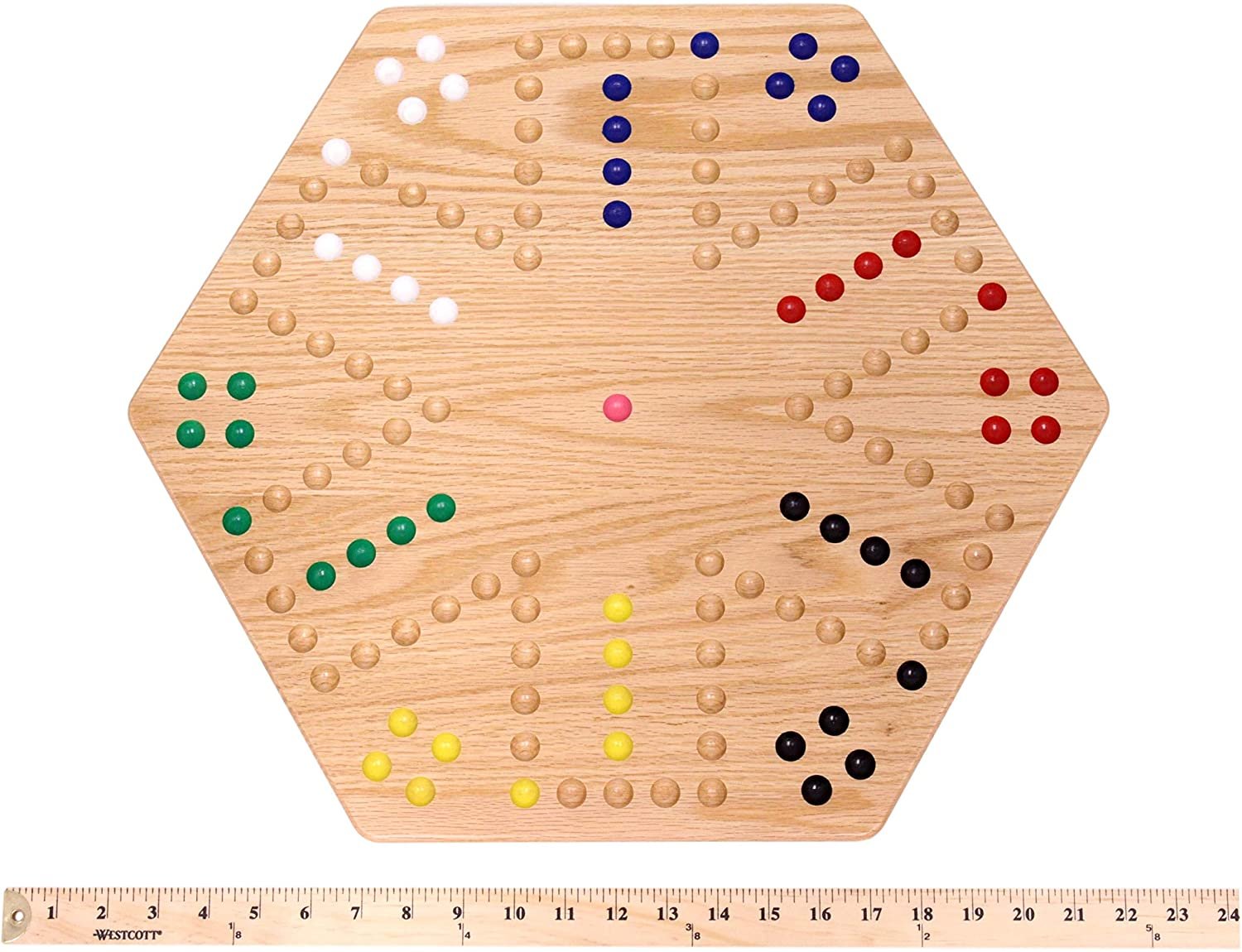 Aggravation Wahoo Marble Board Game, Double-Sided, Hand Painted - AmishToyBox.com ~ Blessings Grow Meadows