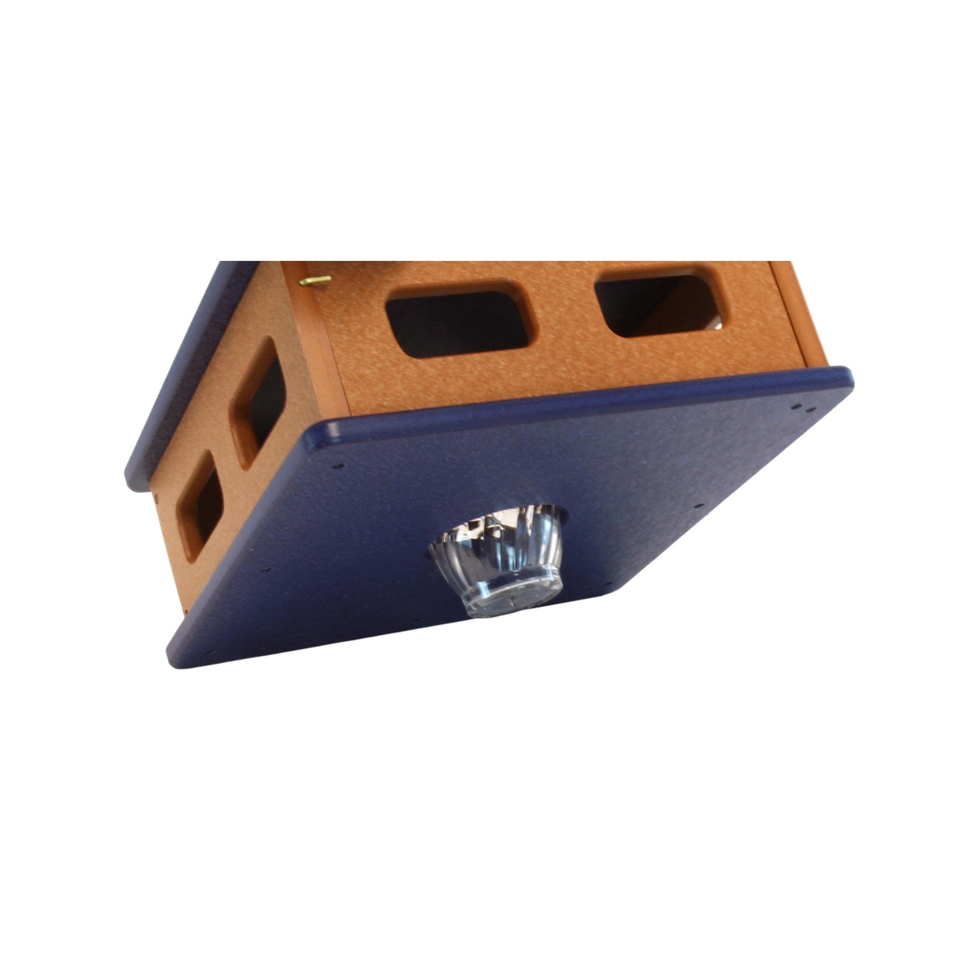 Bluebird feeder hanging block house for mealworms, Amish-made lawn and patio bird feeder with poly lumber for bluebirds.