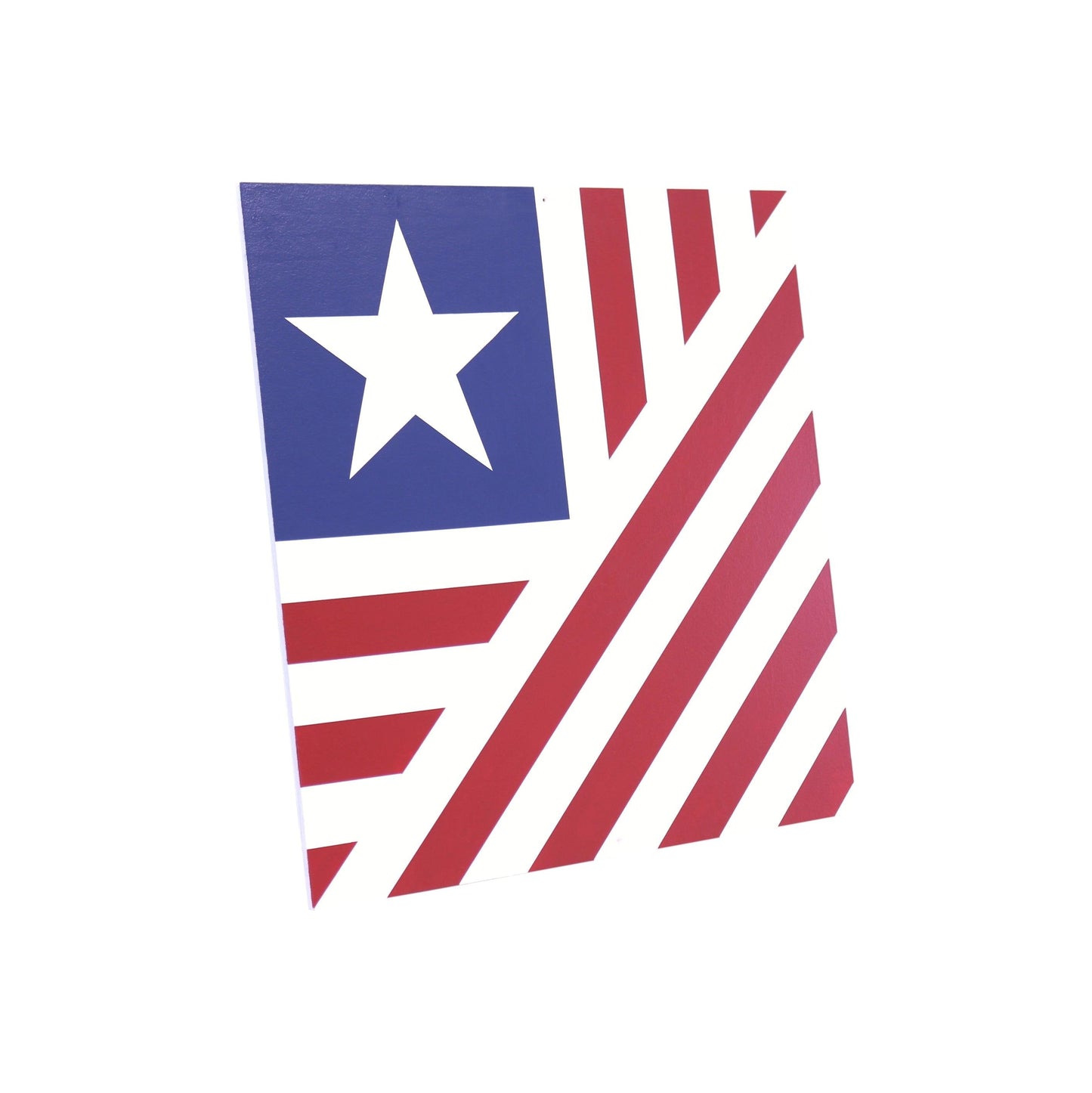 Hand-painted barn quilt sign featuring the United States flag "Old Glory" design, ideal for lawn and patio decor.
