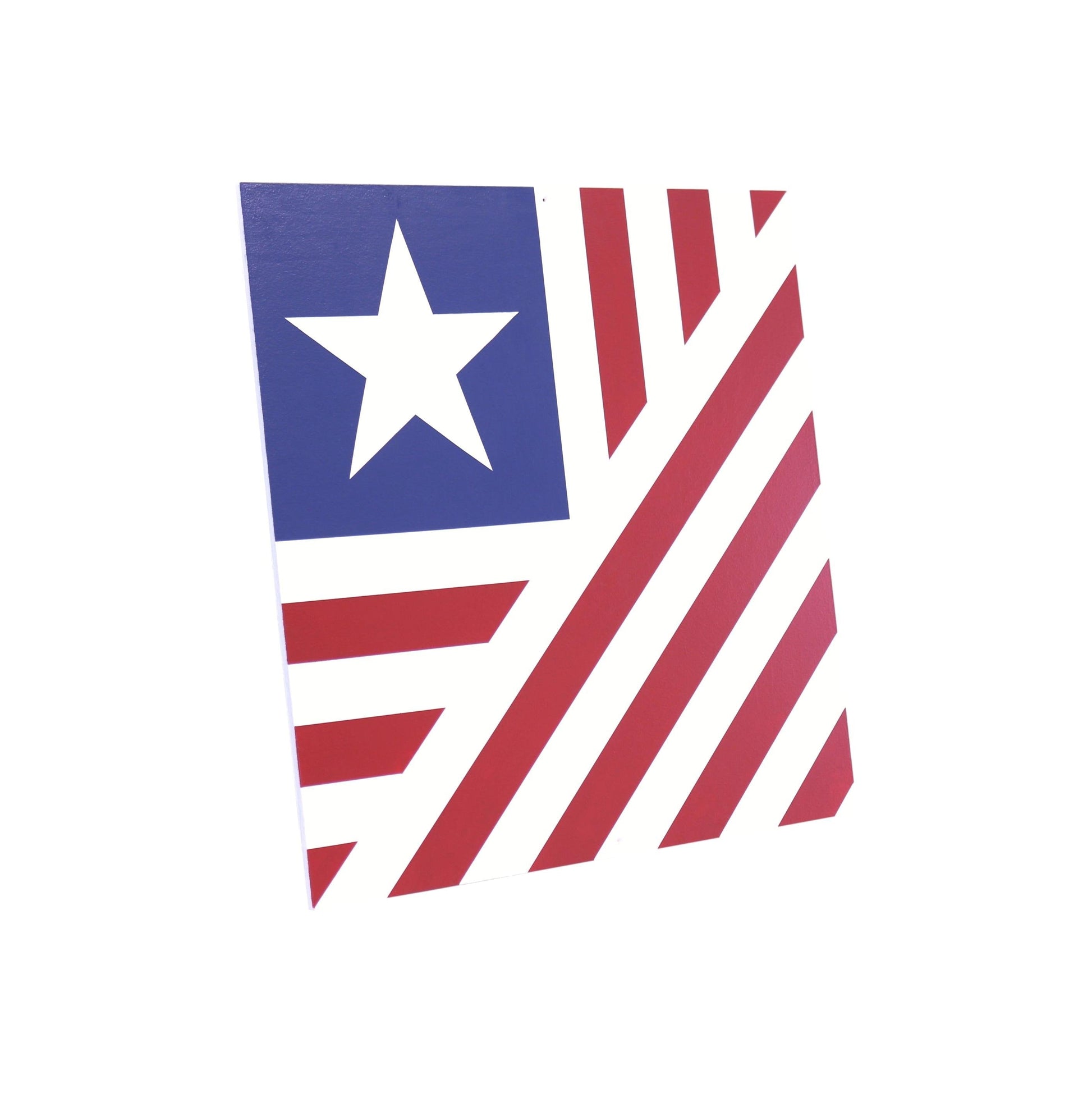 Hand-painted barn quilt sign featuring the United States flag "Old Glory" design, ideal for lawn and patio decor.