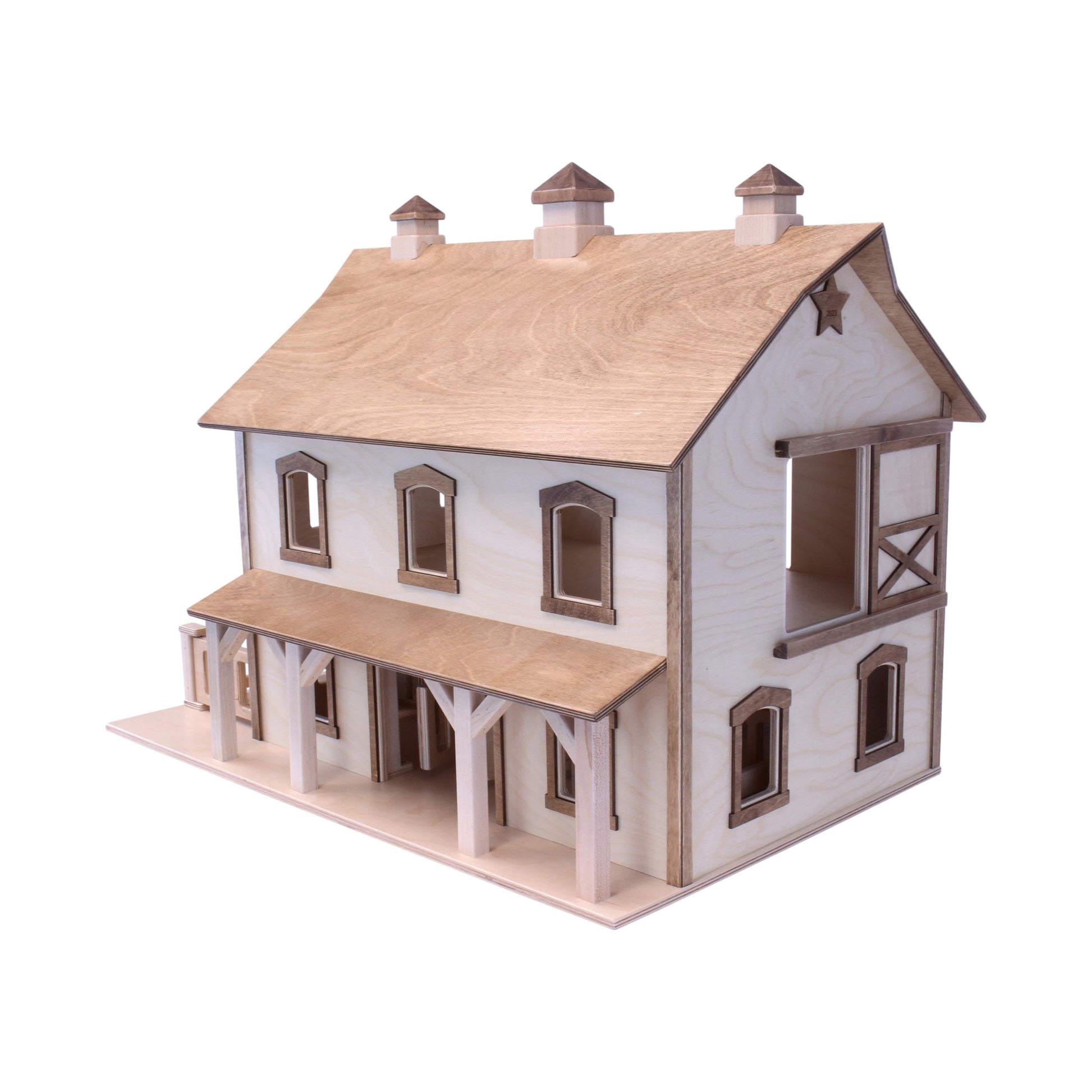 Hand-crafted large Pennsylvania Bank Barn toy from AmishToyBox.com, detailed wooden toy model of a traditional barn in Lancaster County.
