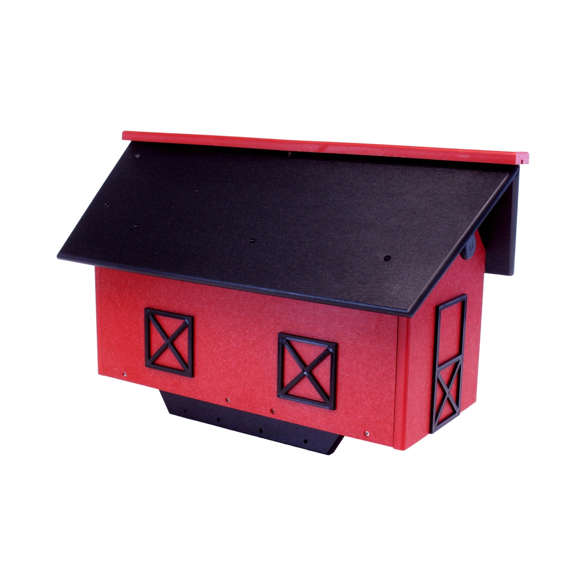 Amish-made mailbox on a post, weather-proof poly lumber with UV-resistant finish, designed for durable outdoor use.