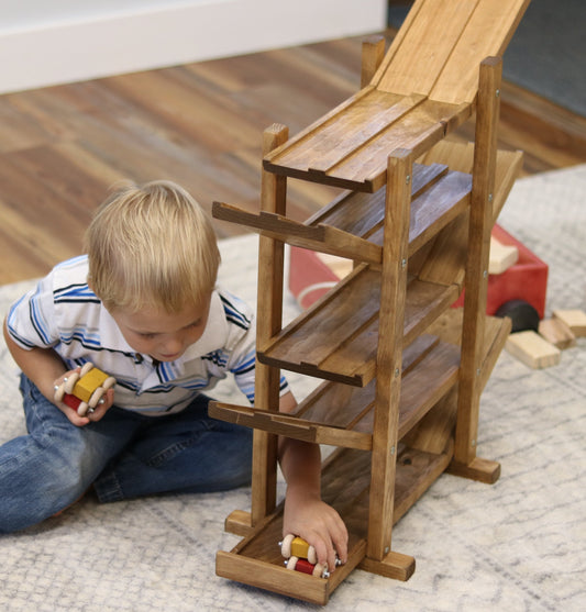 Amish-Made, Handcrafted Wooden Car Roller Racetrack Action Toy