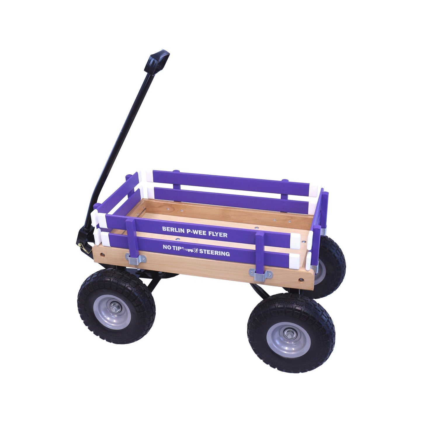 Amish-made Berlin Big-Foot Kid's Wagon Model F300, pull-behind wagon for children, shown in a natural outdoor setting.