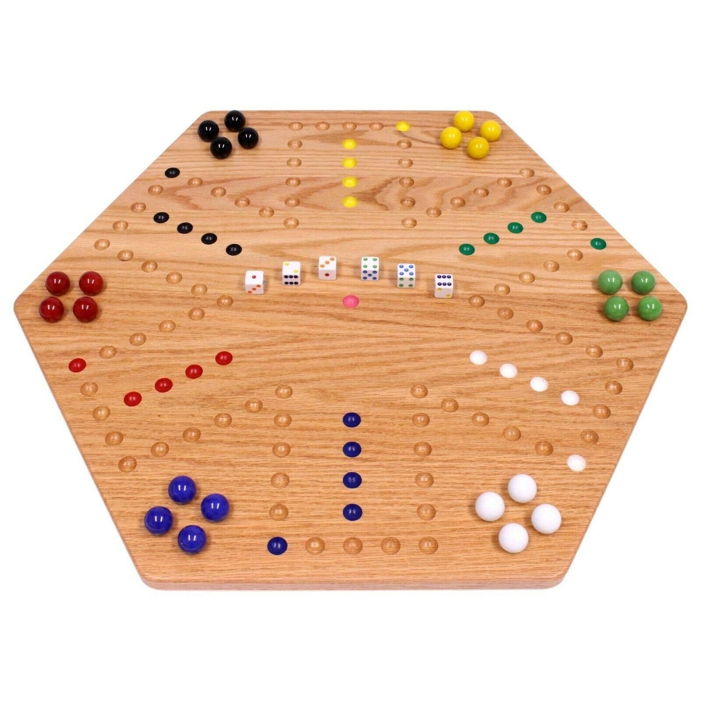 Aggravation Wahoo Marble Board Game, Double-Sided, Hand Painted - AmishToyBox.com ~ Blessings Grow Meadows