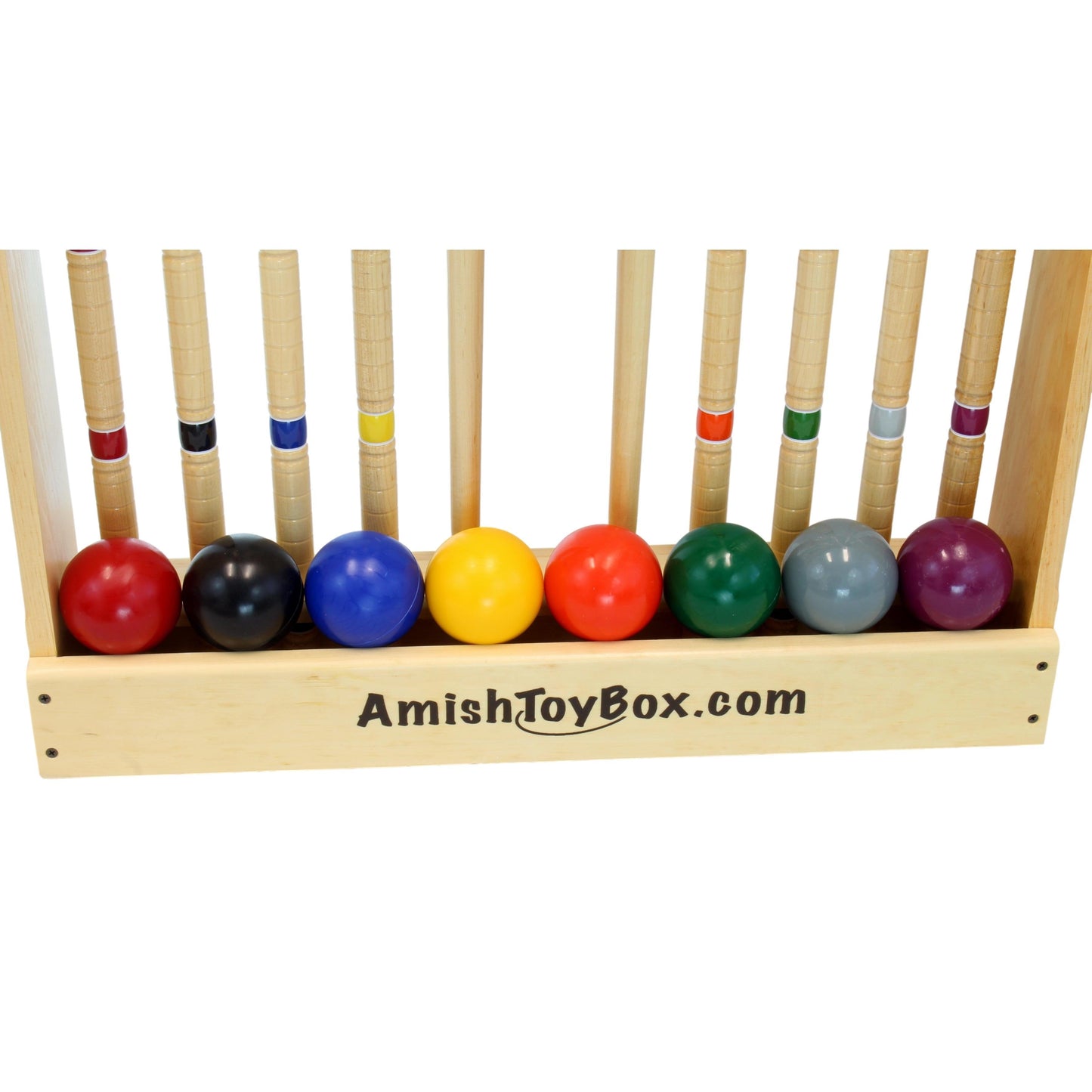 Deluxe 8-Player Croquet Game Set, Wooden Holder or Duffel Carry Bag - AmishToyBox.com ~ Blessings Grow Meadows