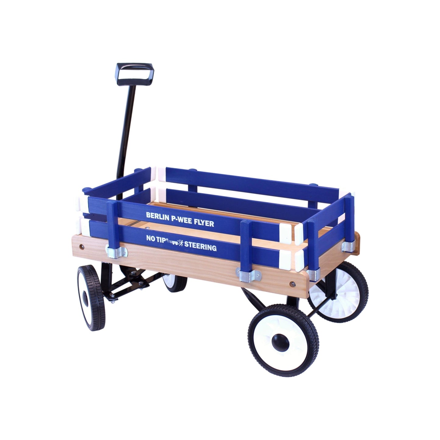 Amish-made Berlin P-Wee Wagon Model F257 by AmishToyBox.com, featuring wooden construction and colorful design for children.