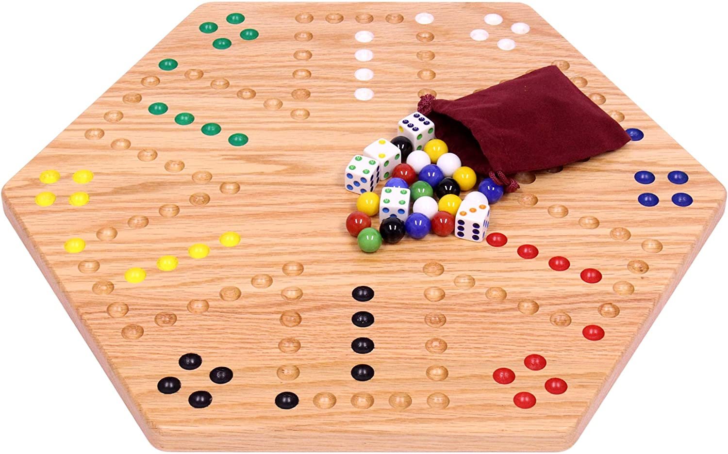 Aggravation Wahoo Marble Board Game, Double-Sided, Hand Painted - AmishToyBox.com ~ Blessings Grow Meadows