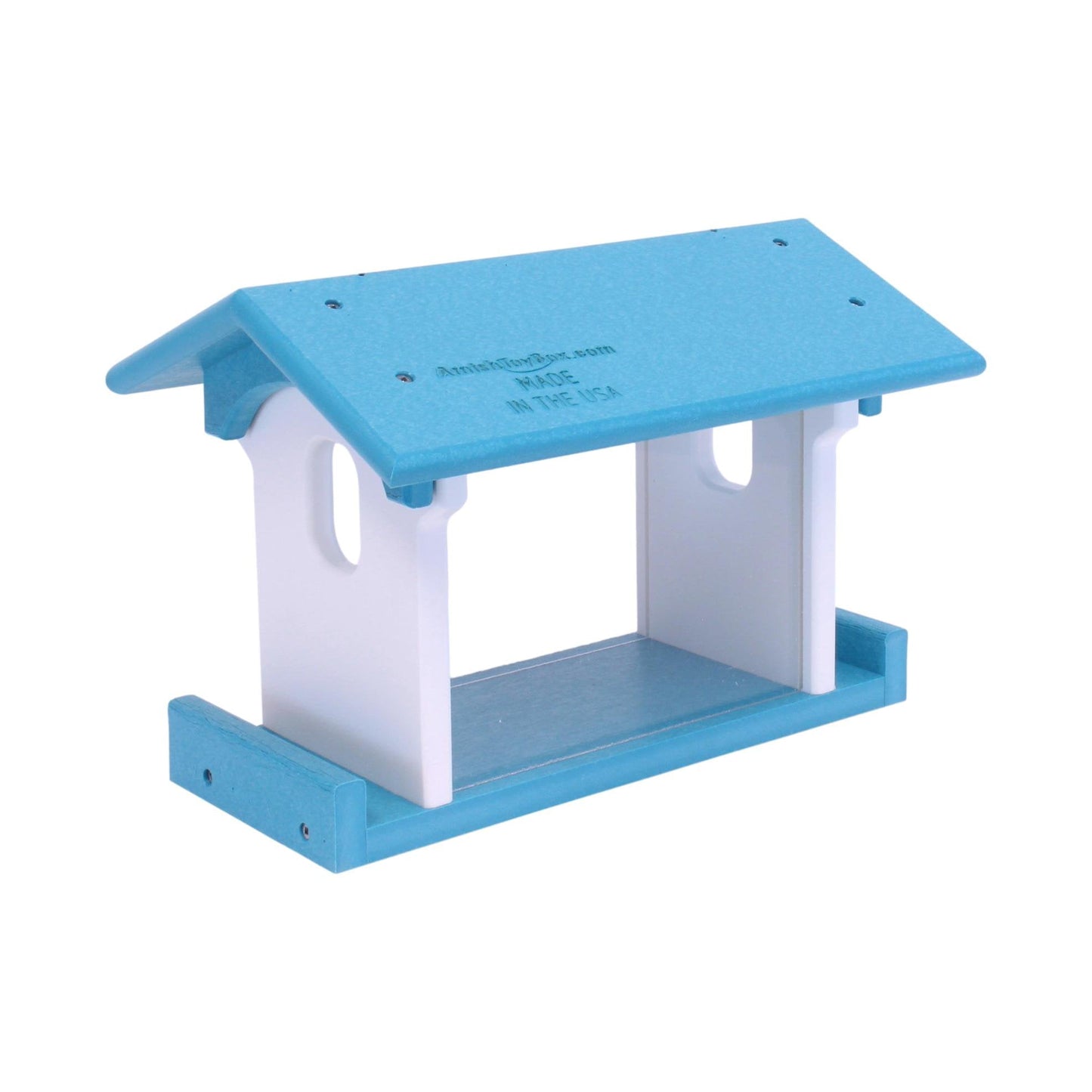 Amish-made bluebird feeder with poly lumber, designed for feeding mealworms, outdoor bird feeder for bluebirds