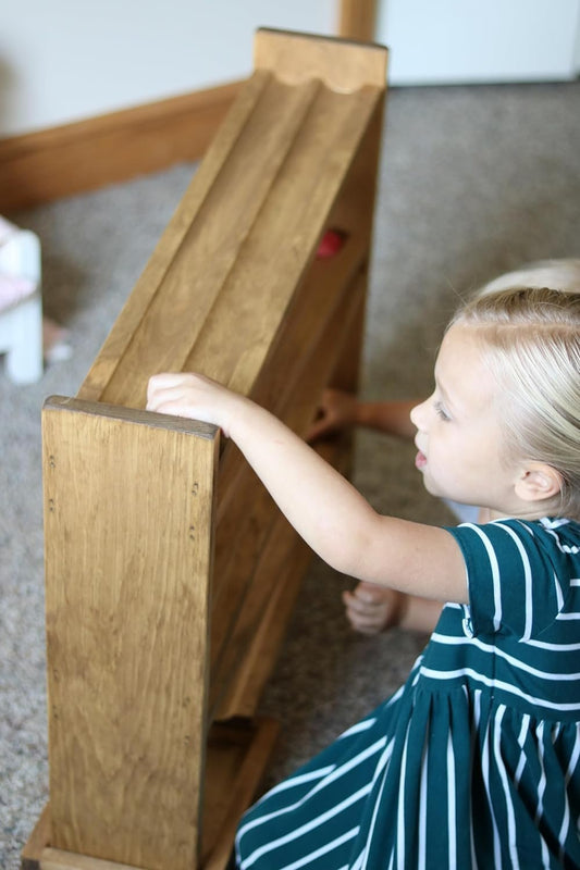 Wooden Ball Roller Racetrack Toy, Amish-Made, with 8 Wooden Balls - AmishToyBox.com ~ Blessings Grow Meadows