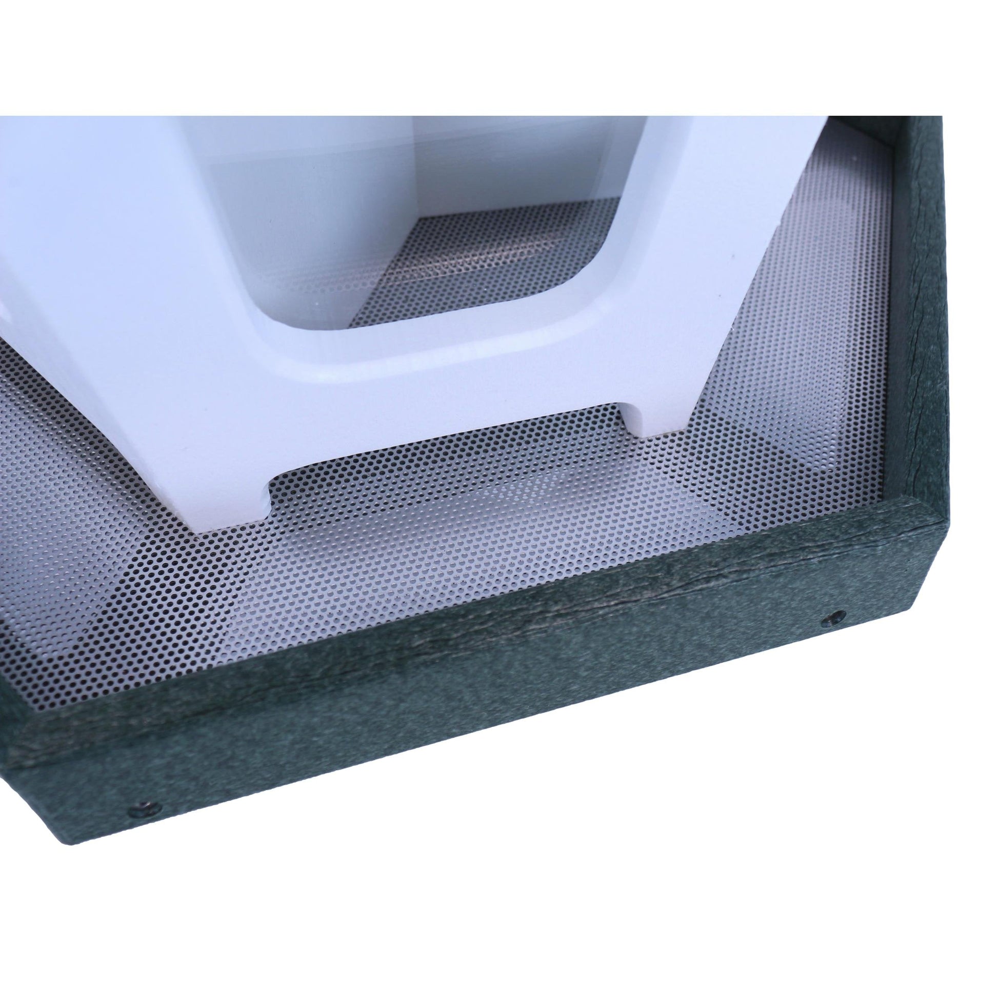 AmishToyBox.com gazebo bird feeder with triple compartments, post-mount for garden or patio bird feeding.