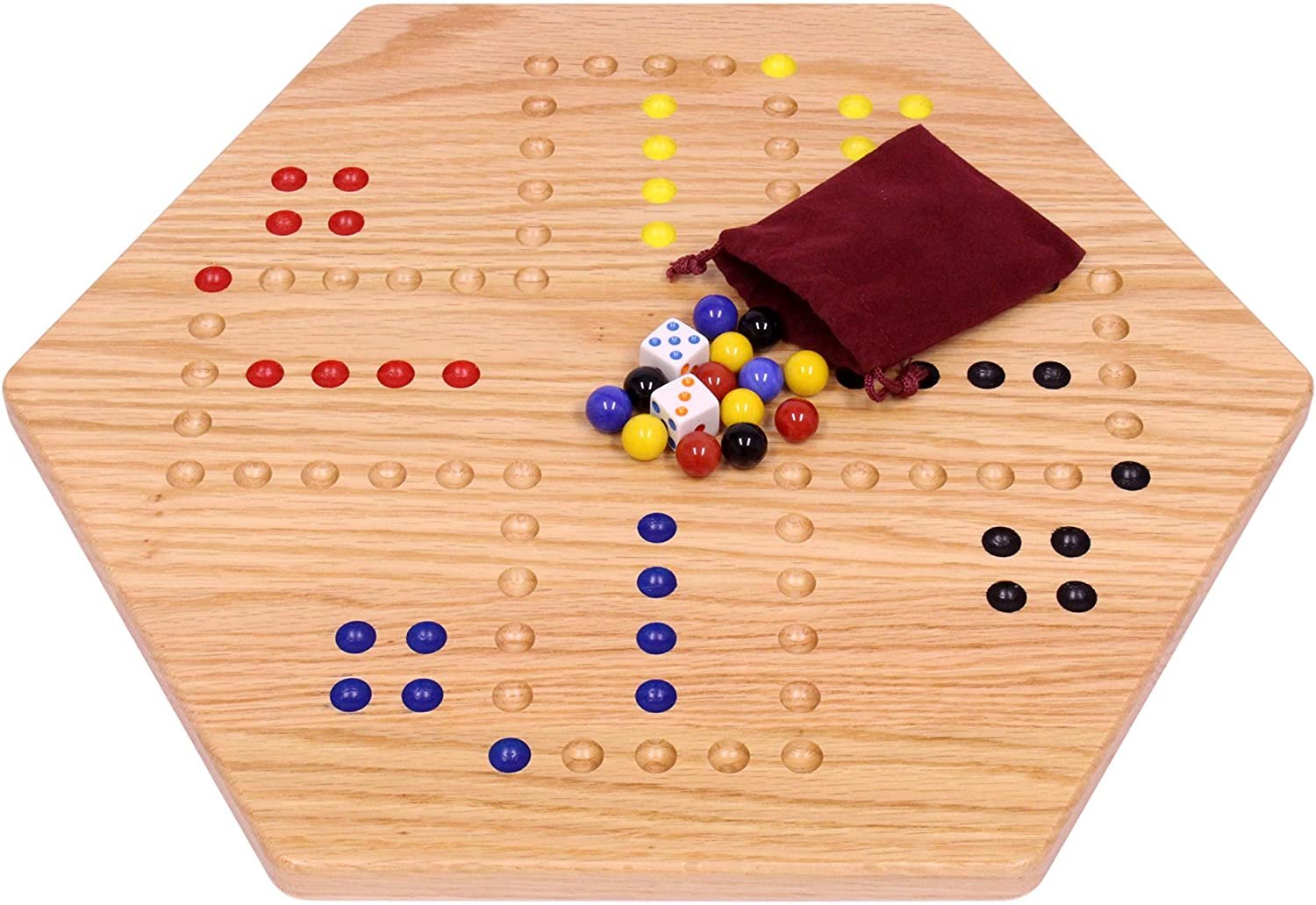 Aggravation Wahoo Marble Board Game, Double-Sided, Hand Painted - AmishToyBox.com ~ Blessings Grow Meadows