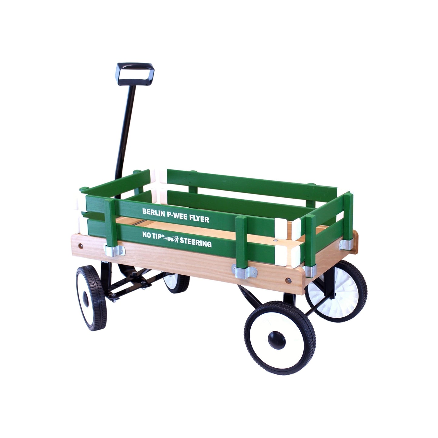 Amish-made Berlin P-Wee Wagon Model F257 by AmishToyBox.com, featuring a wooden wagon with colorful accents for children.