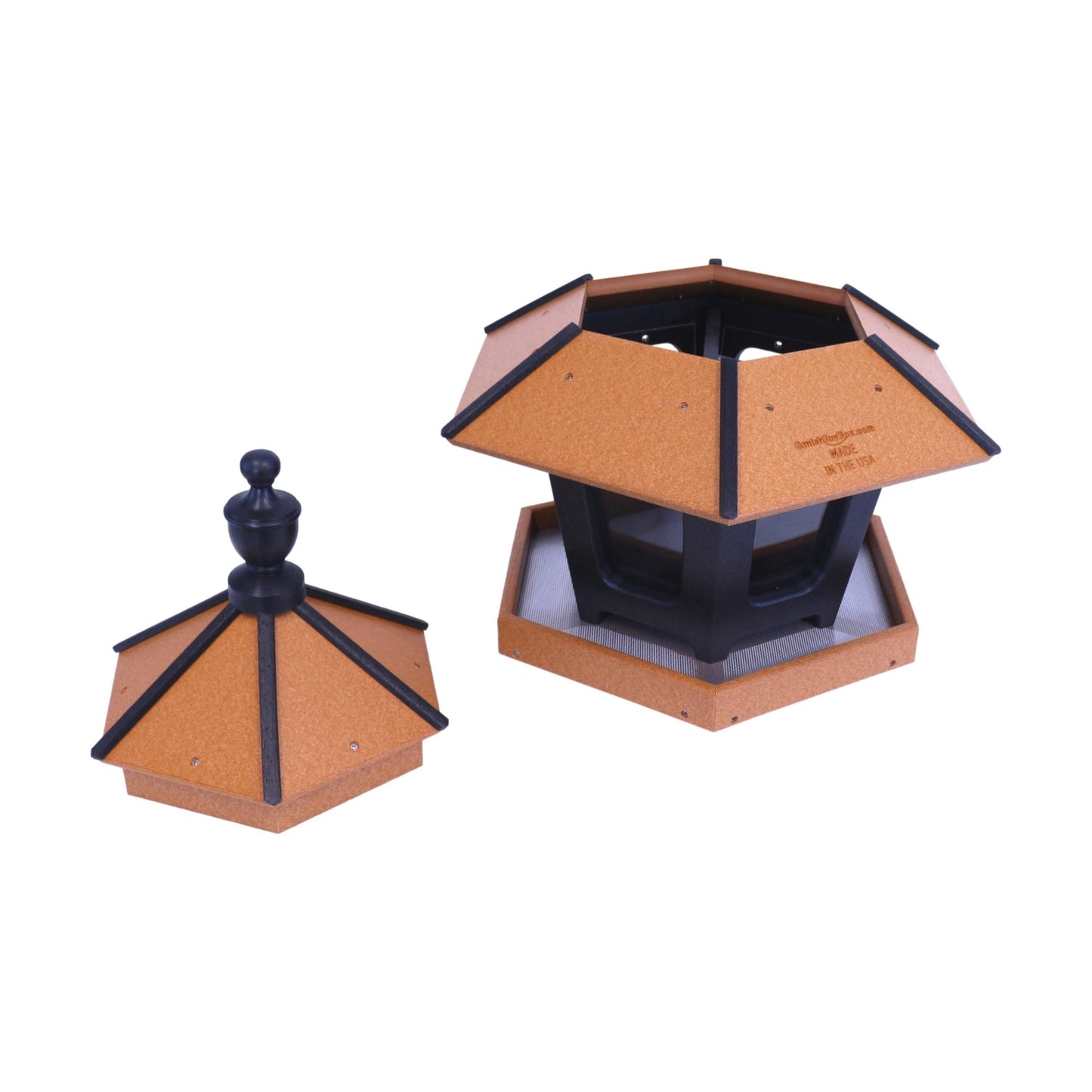 Gazebo Bird Feeder - Triple Compartment, Post-Mount - AmishToyBox.com ~ Blessings Grow Meadows