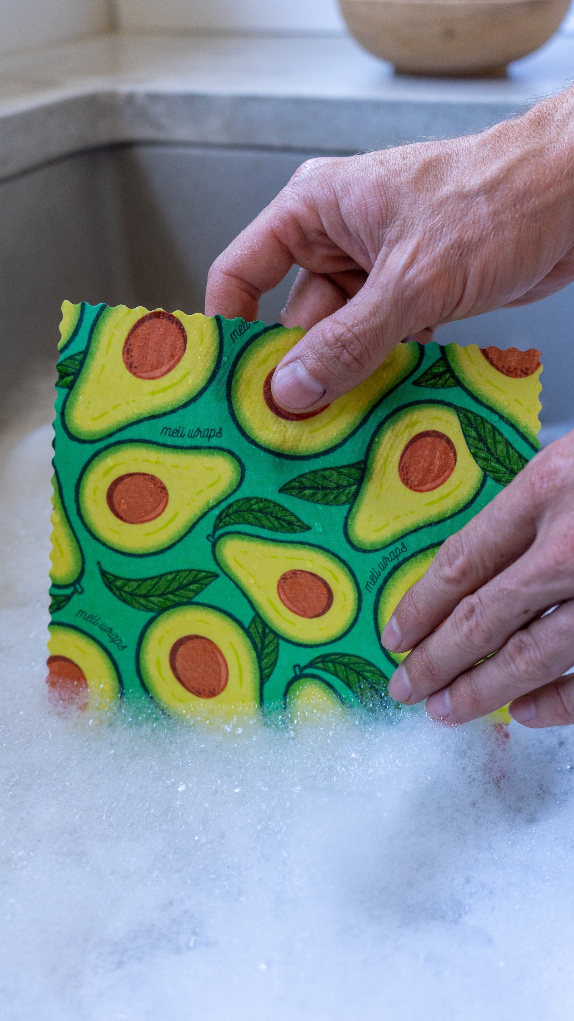 Meli Wraps beeswax roll in avocado print, natural beeswax wrap bulk roll for food storage and eco-friendly use