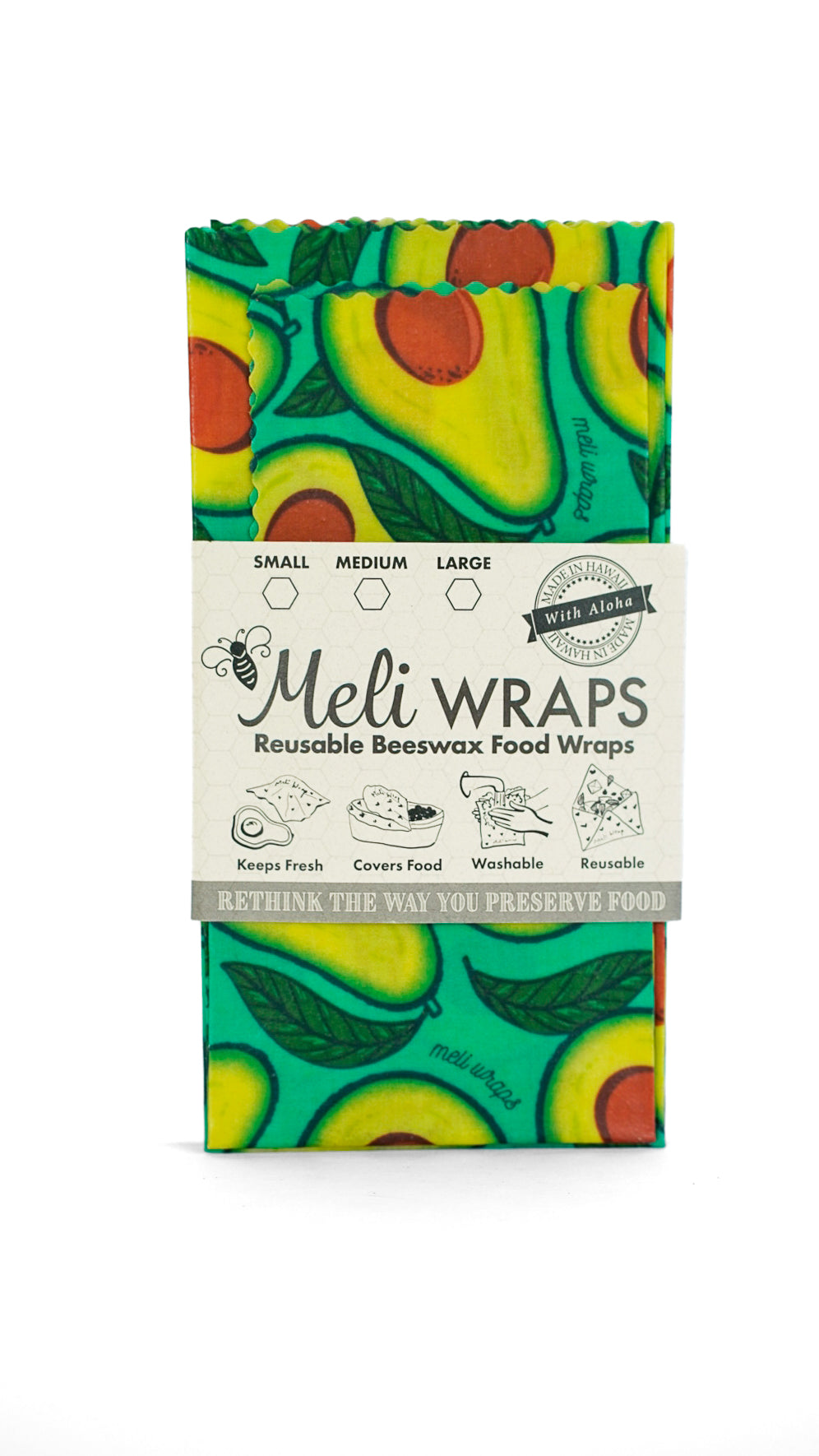 Beeswax Food Wrap - Avocado Print - Blessings Grow Meadows