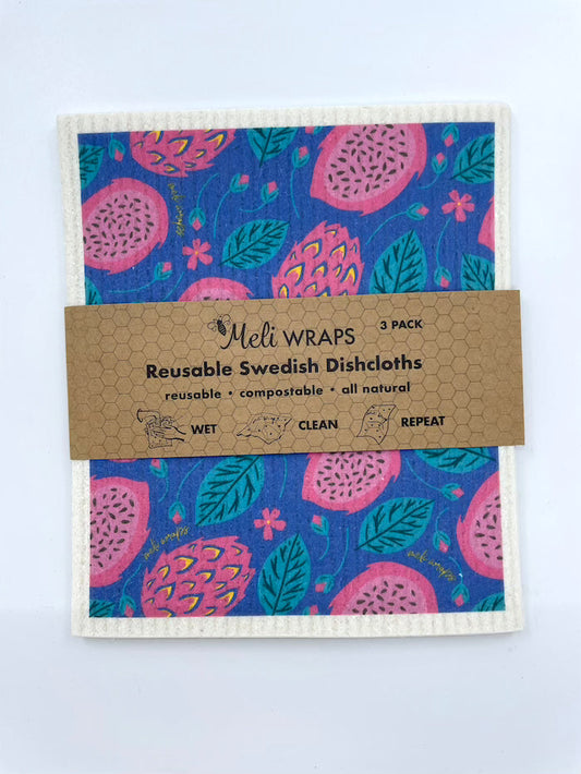 Dragonfruit Swedish Dish Cloth Set of 3 - Blessings Grow Meadows