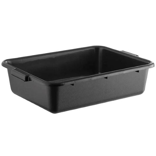 Memes Worms Worm Bin Bus Tubs (Set of 5) are rectangular black plastic tubs with handles, ideal for use as worm bins for vermiculture or composting worms in food service or home environments.