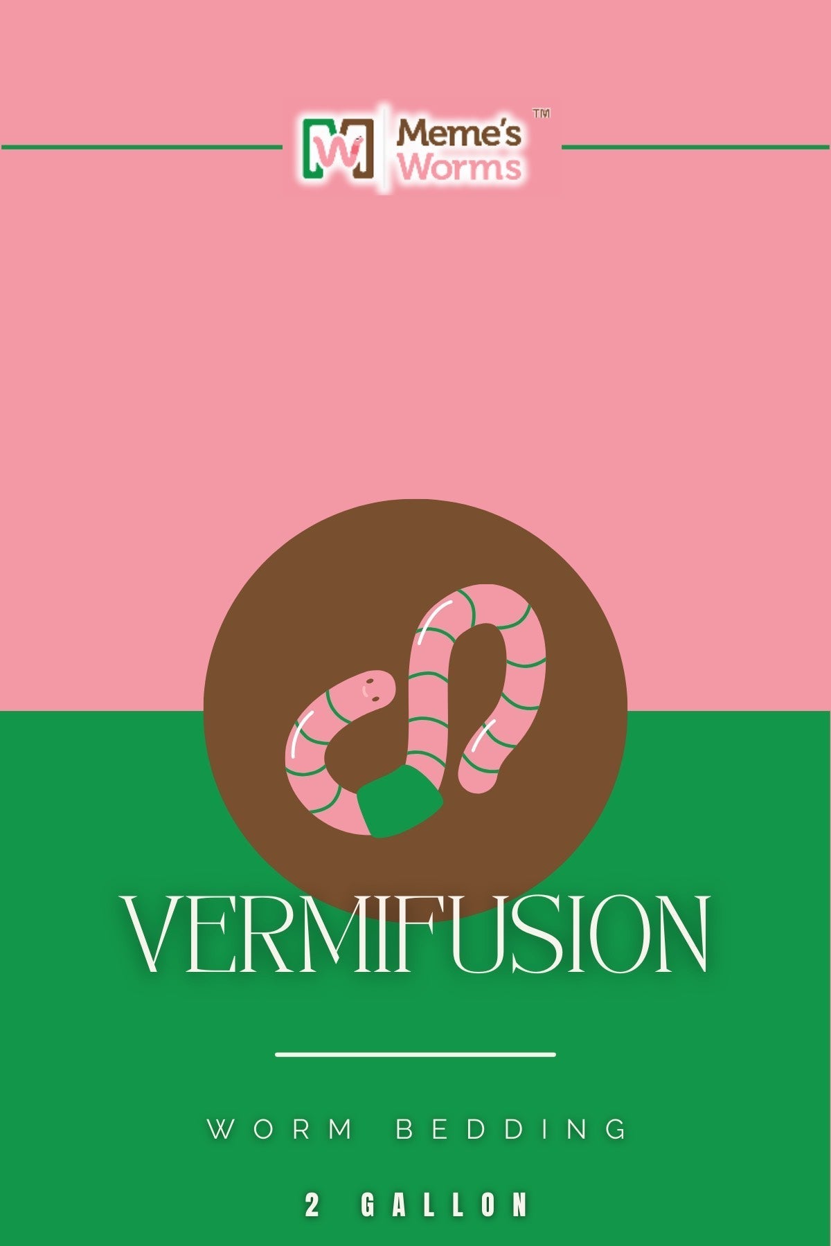 Meme's Worms VermiFusion Blend worm bedding in a 1-gallon worm bin, natural organic worm composting bedding material.