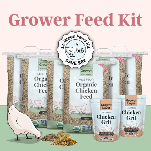 Grower Feed Kit | 12 Weeks of Organic Feed & Grit for 6 Pullets - Blessings Grow Meadows