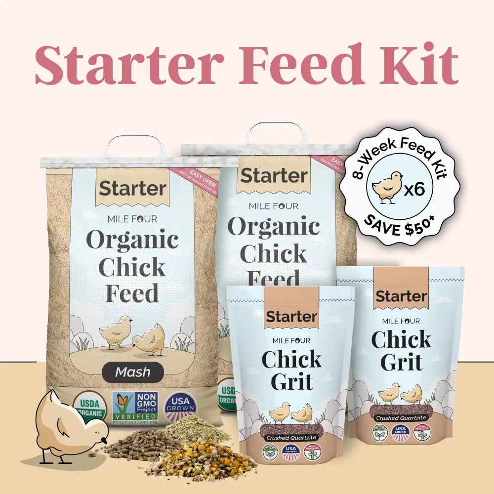 Starter Feed Kit | 8 Weeks of Organic Feed & Grit for 6 Chicks - Blessings Grow Meadows