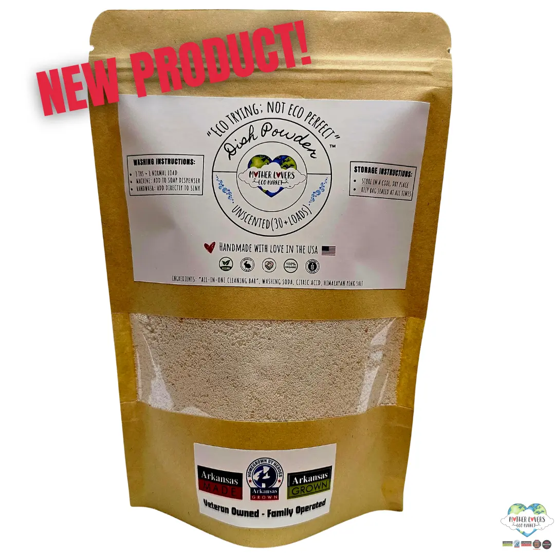 Organic Mother Lovin Ultra Clean Dish Soap Powder by Mother Lovers Eco Market, handmade plant-based dishwashing powder.