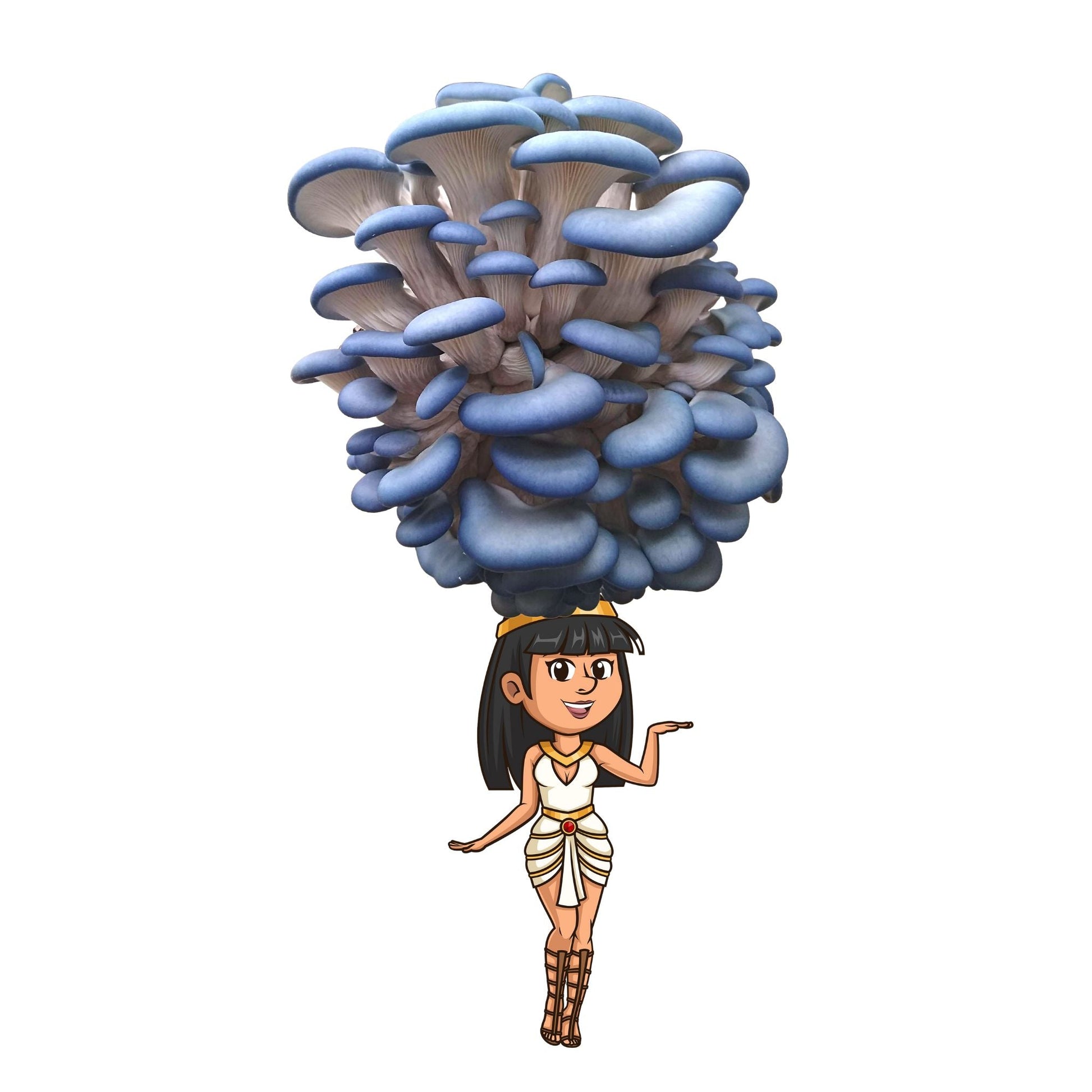 Blue Oyster Mushroom Grow Kit by Mushroom Growing Kit Depot, 6.5 lbs, featuring a clear container with blue oyster mushroom mycelium.