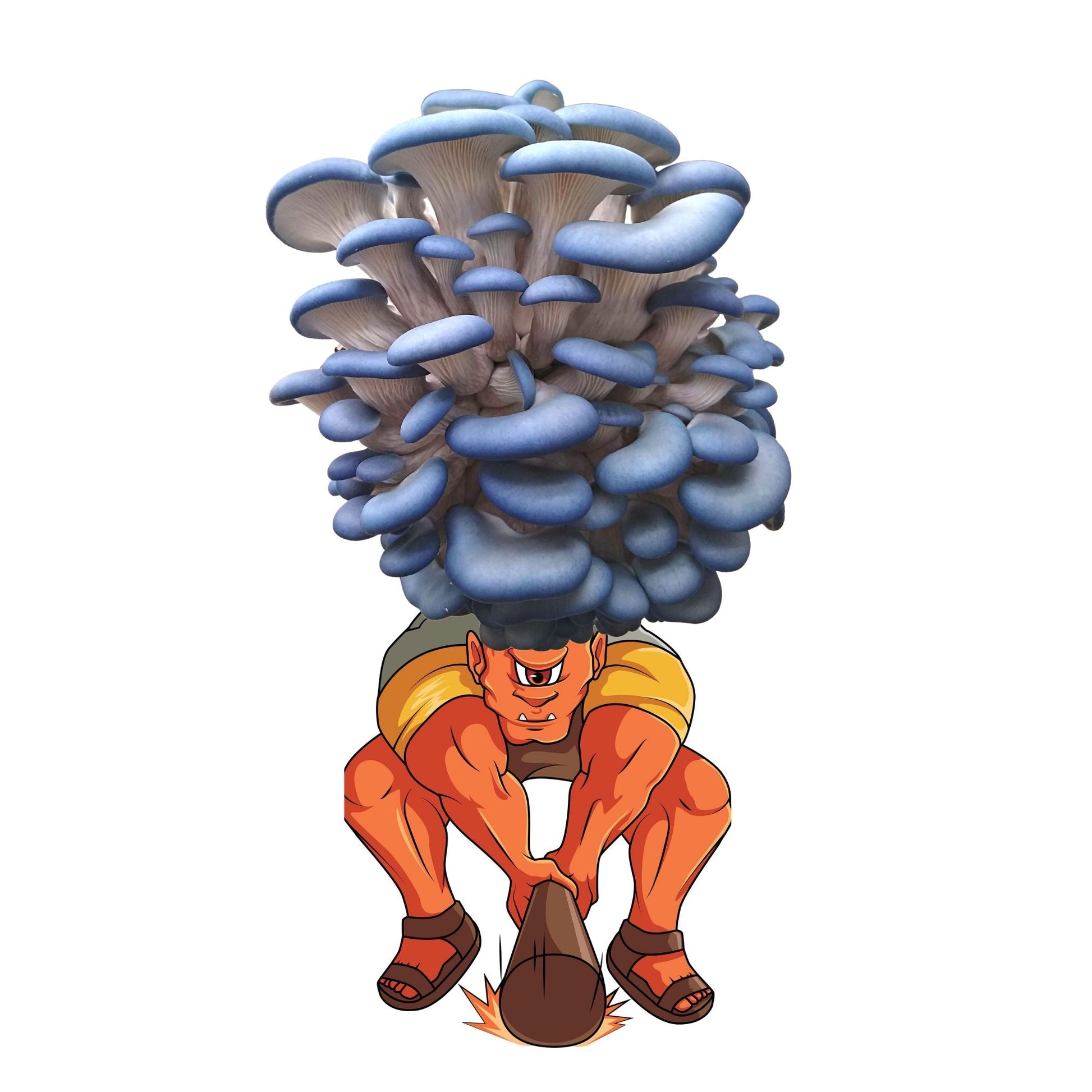 Blue Oyster Mushroom Grow Kit by Mushroom Growing Kit Depot, showing a kit with fresh blue oyster mushrooms ready for harvest.