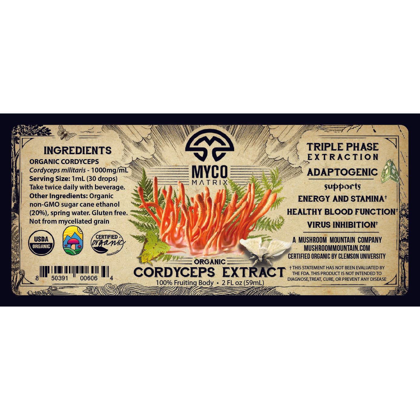 Mycomatrix Cordyceps Adaptogenic Mushroom Extract - Blessings Grow Meadows -